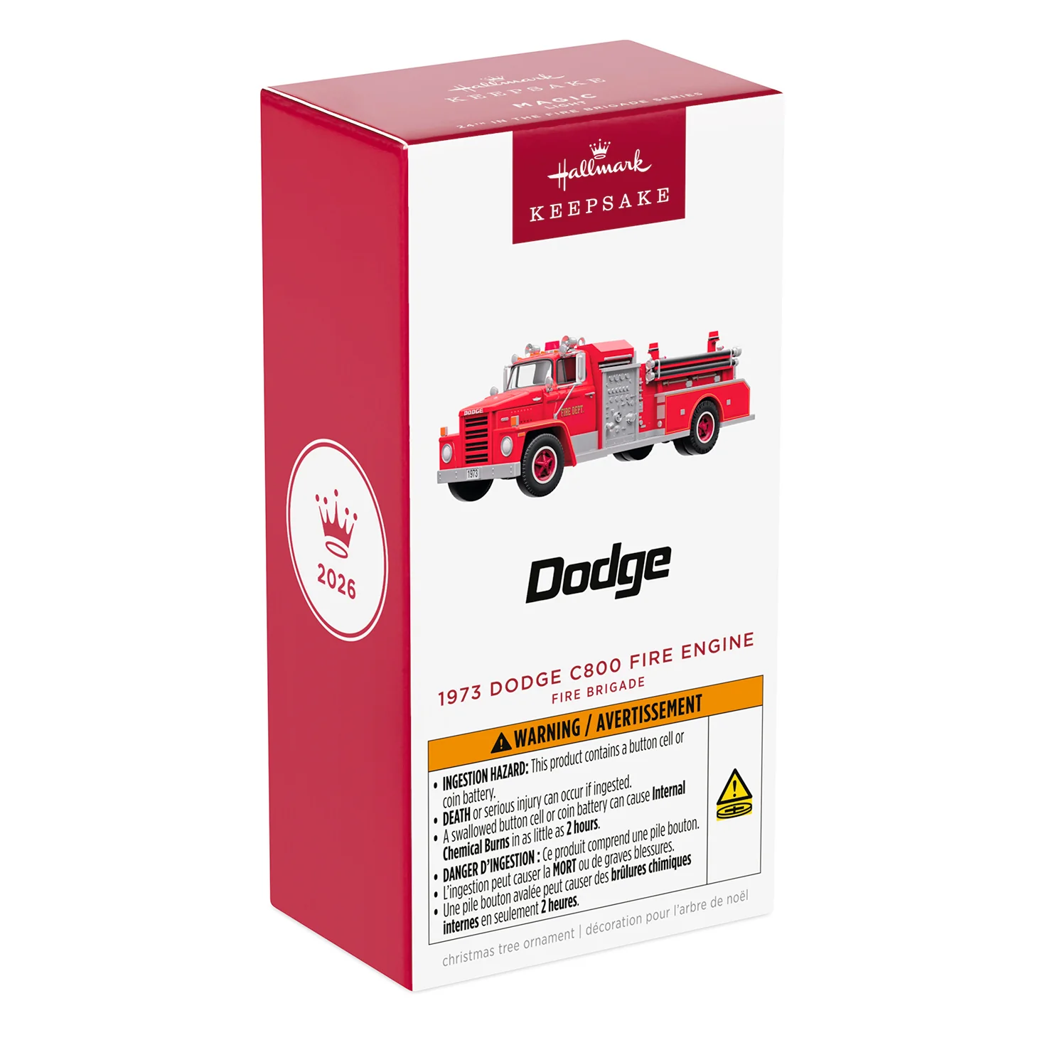 Fire Brigade 1973 Dodge C800 Fire Engine 2026 With Light, 24th in the Series — 2026 Hallmark Keepsake Christmas Ornament - Image 7