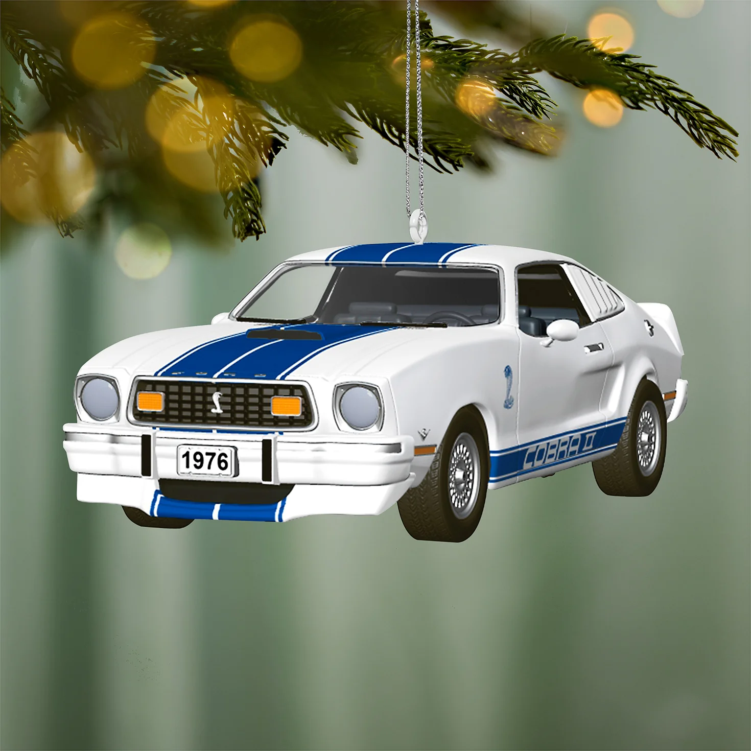 Classic American Cars 1976 Ford Mustang Cobra II 2026, Metal, 36th in the Series — 2026 Hallmark Keepsake Christmas Ornament - Image 2