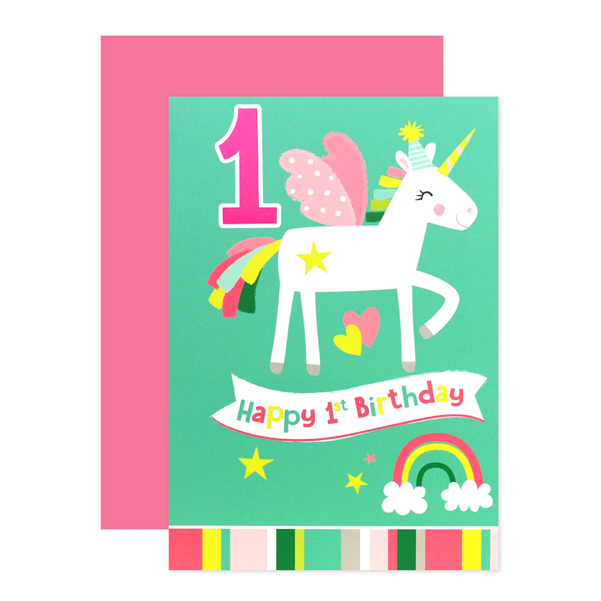 Connections from Hallmark 1st Birthday Card - Unicorn and Rainbow - Image 3