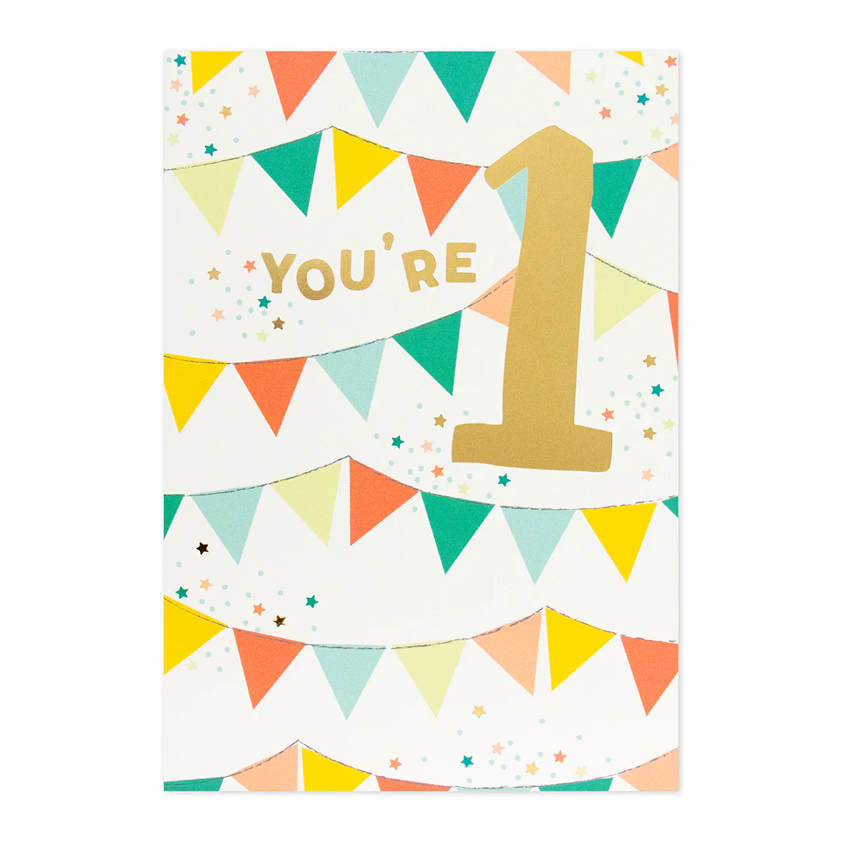 Connections from Hallmark 1st Birthday Card - Colourful Bunting