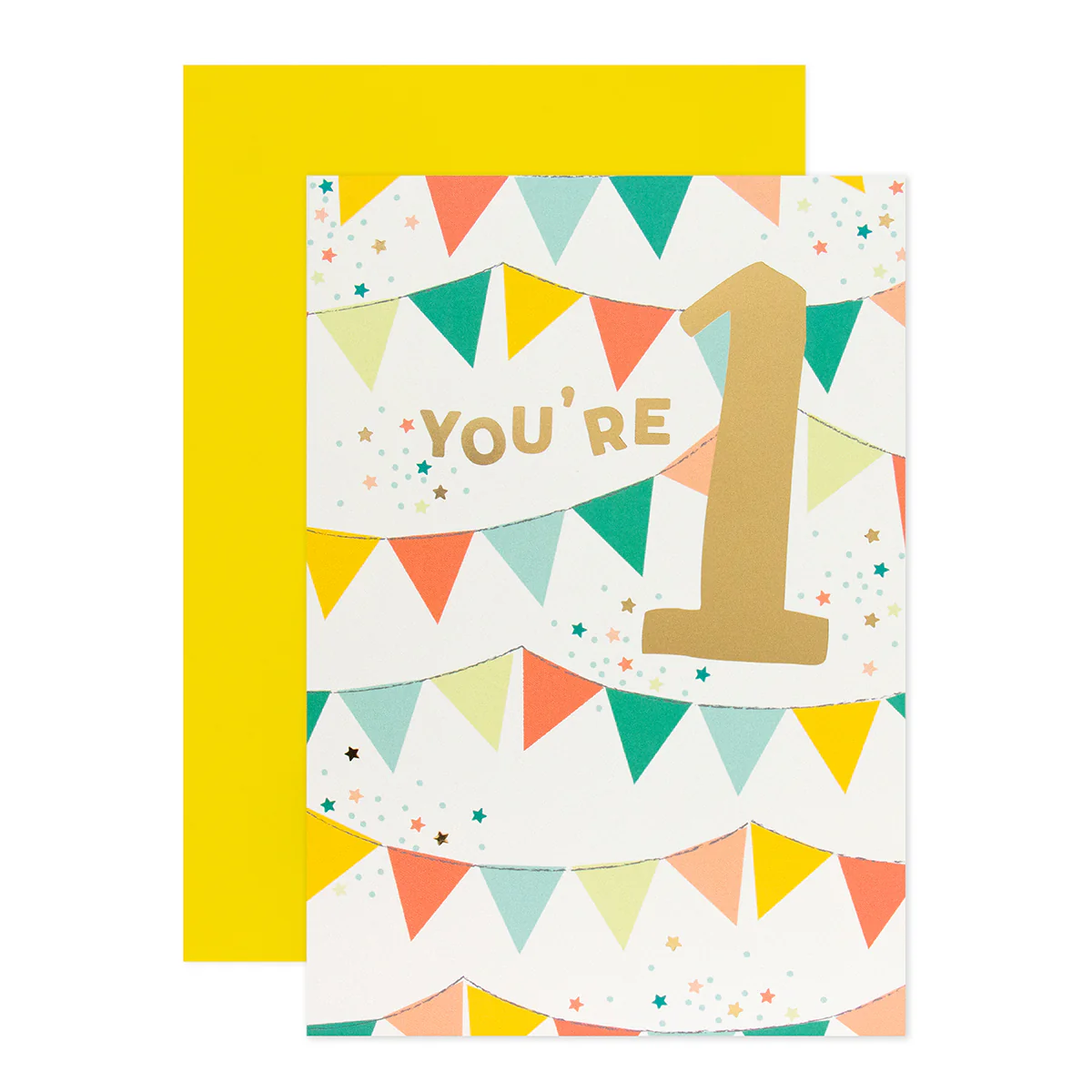 Connections from Hallmark 1st Birthday Card - Colourful Bunting - Image 3