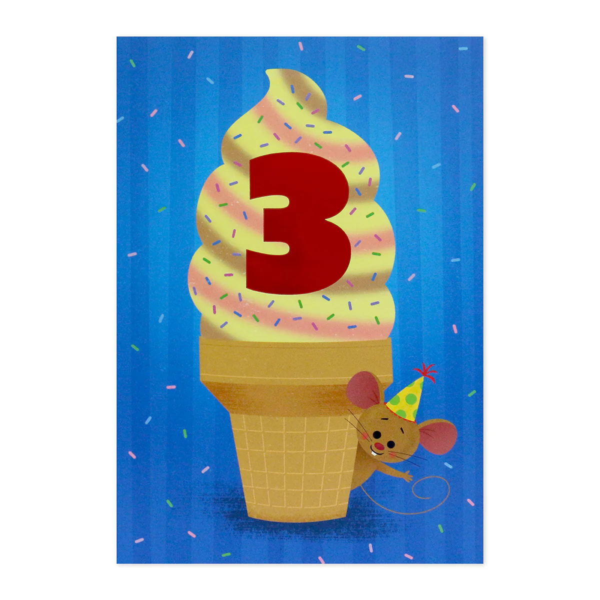 Connections from Hallmark 3rd Birthday Card - Ice Cream Cone