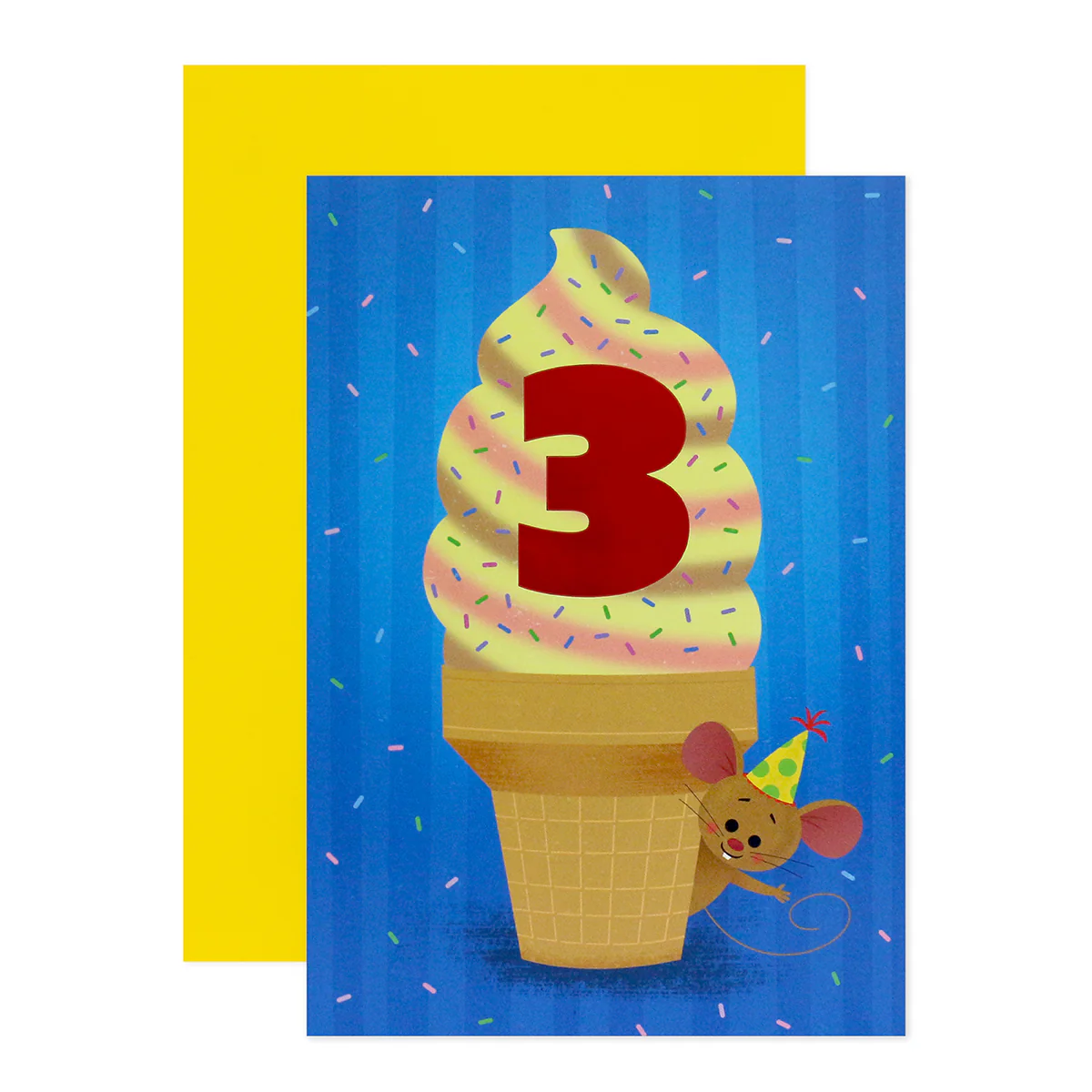 Connections from Hallmark 3rd Birthday Card - Ice Cream Cone - Image 3