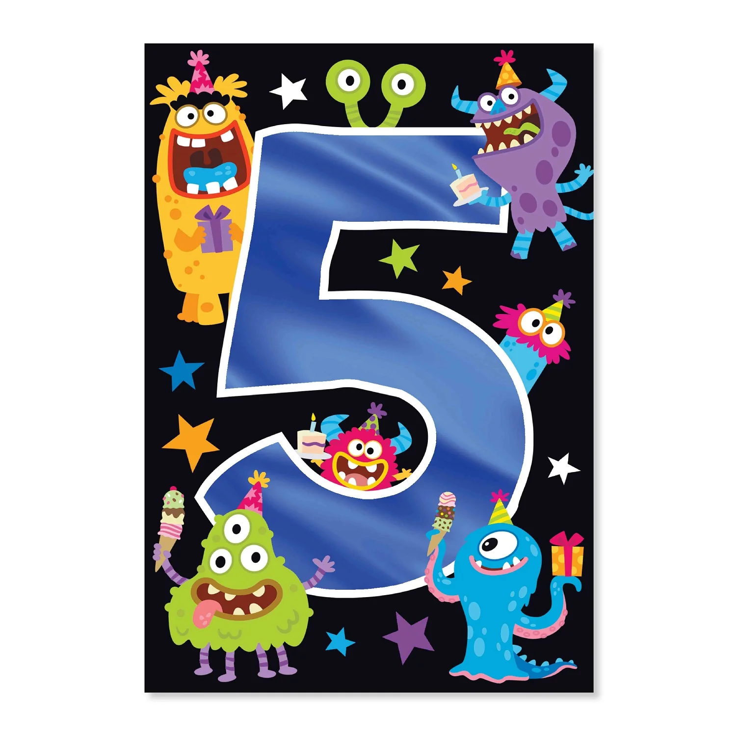 Connections from Hallmark Age 5 Birthday Card - Friendly Monsters
