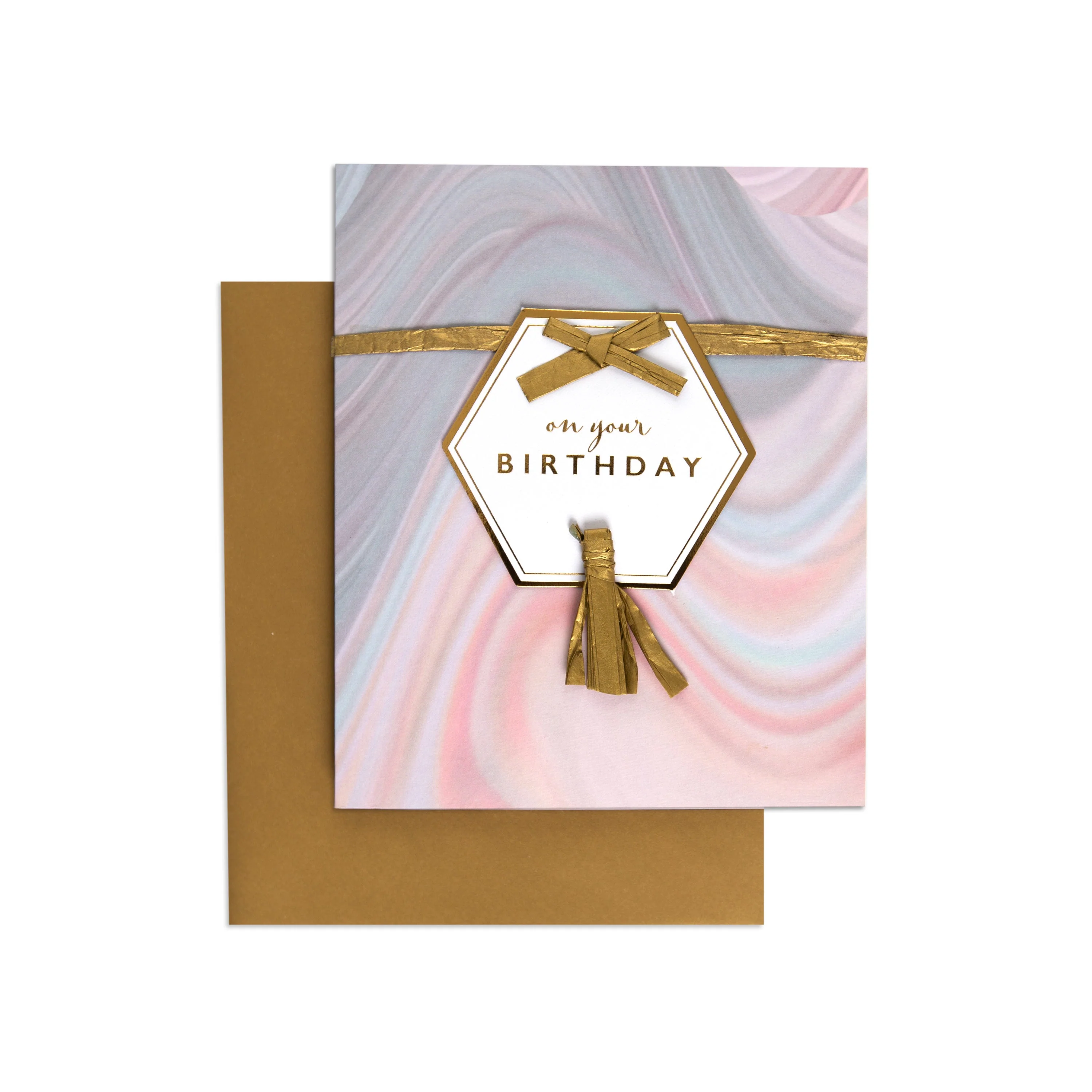 Agate Luxe Contemporary Gold Birthday Card - Image 3