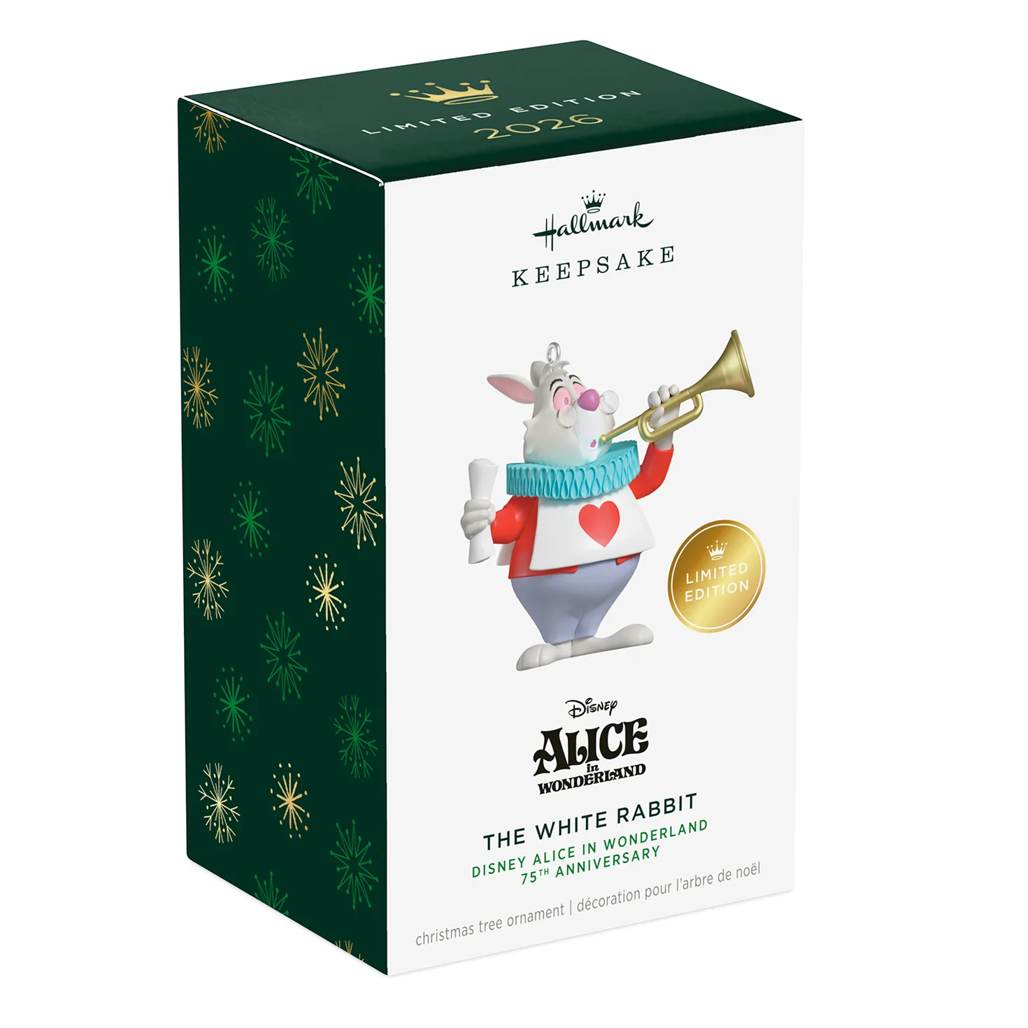 Disney Alice in Wonderland 75th Anniversary The White Rabbit — 2026 Hallmark Keepsake Christmas Ornament - Image 7