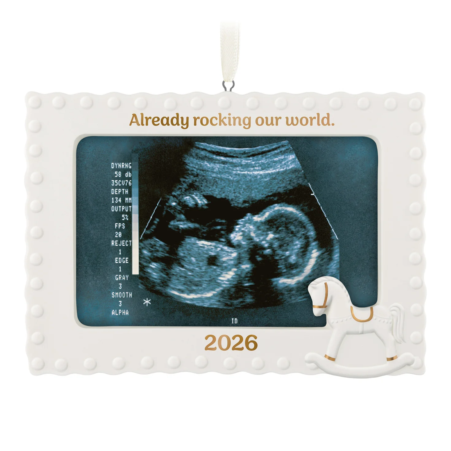 Already Rocking Our World 2026 Photo Frame, Porcelain — 2026 Hallmark Keepsake Christmas Ornament
