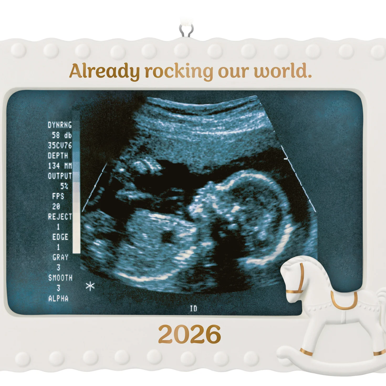 Already Rocking Our World 2026 Photo Frame, Porcelain — 2026 Hallmark Keepsake Christmas Ornament - Image 4