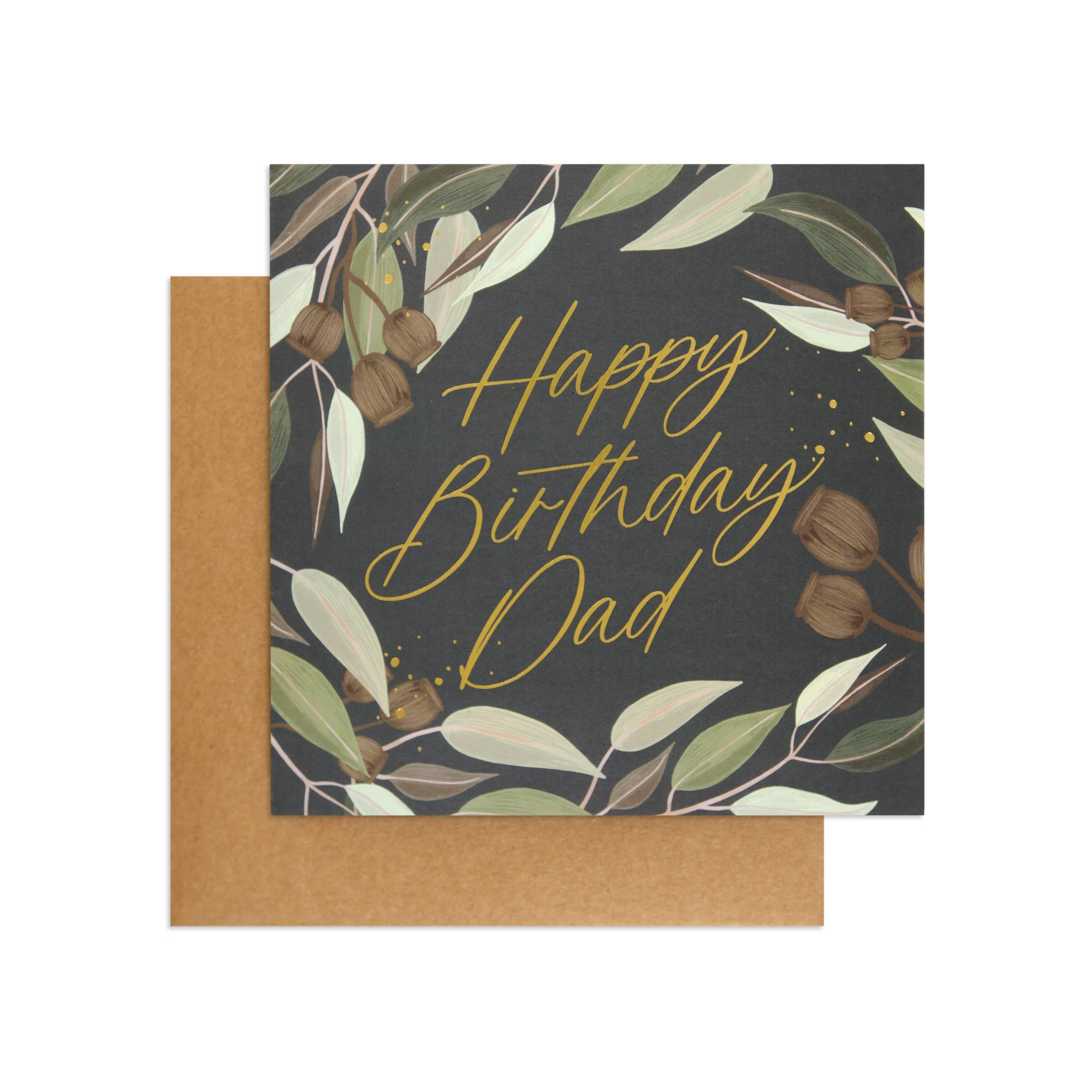 Australian Spirit Among The Gum Trees Birthday Card For Dad - Navy Eucalyptus - Image 3