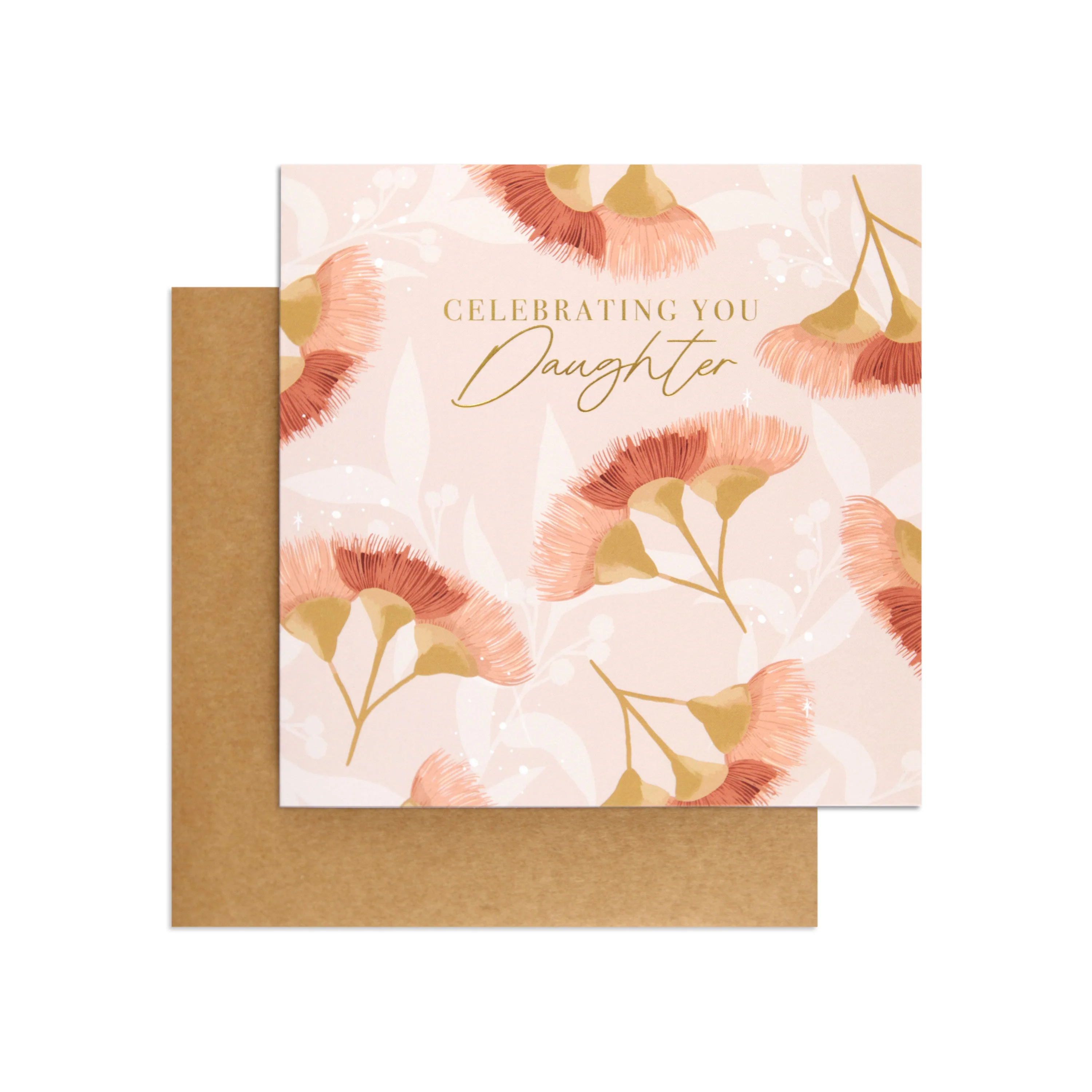 Australian Spirit Among The Gum Trees Birthday Card For Daughter - Pink Native Floral - Image 3