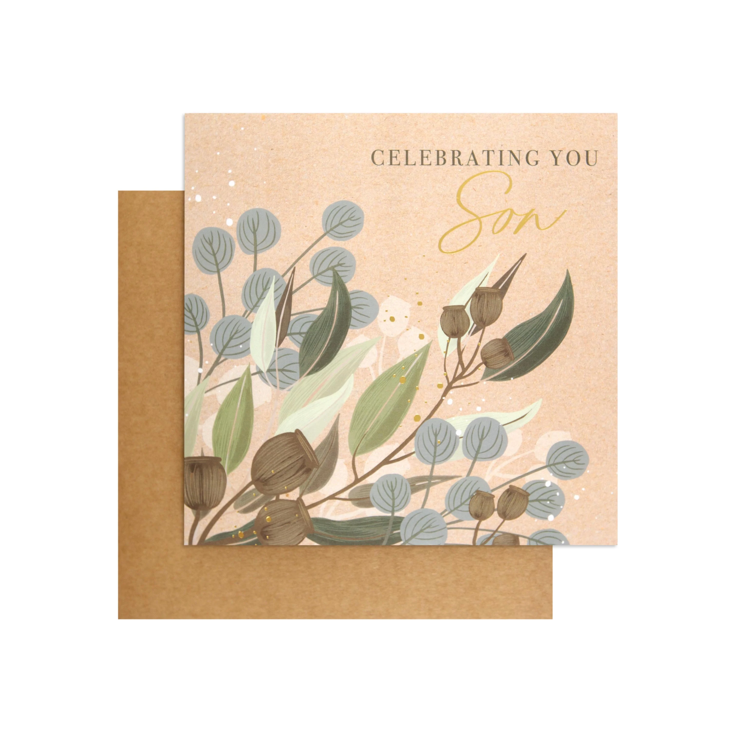 Australian Spirit Among The Gum Trees Birthday Card For Son - Kraft Native Floral - Image 3