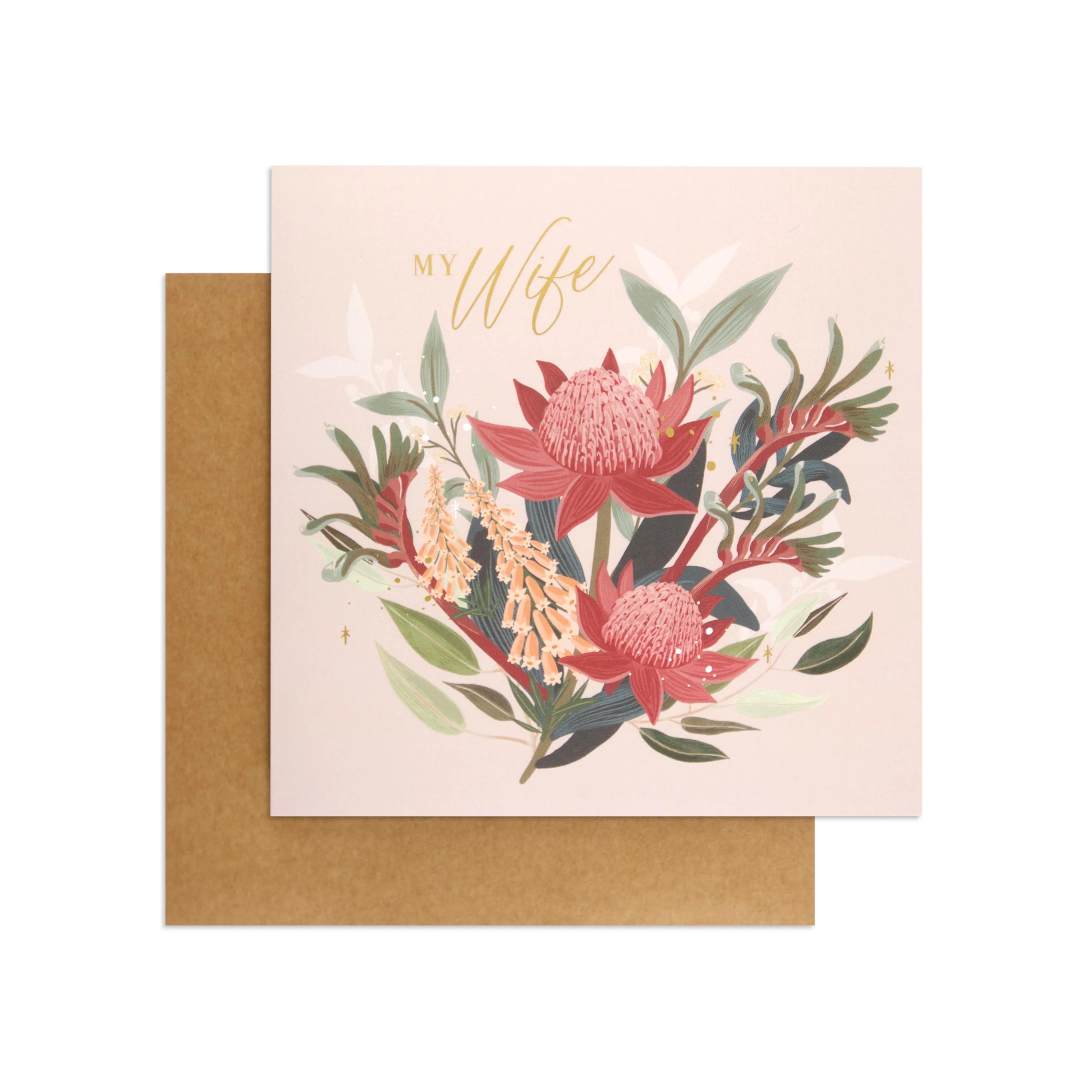 Australian Spirit Among The Gum Trees Birthday Card For Wife - Pink Native Floral - Image 3