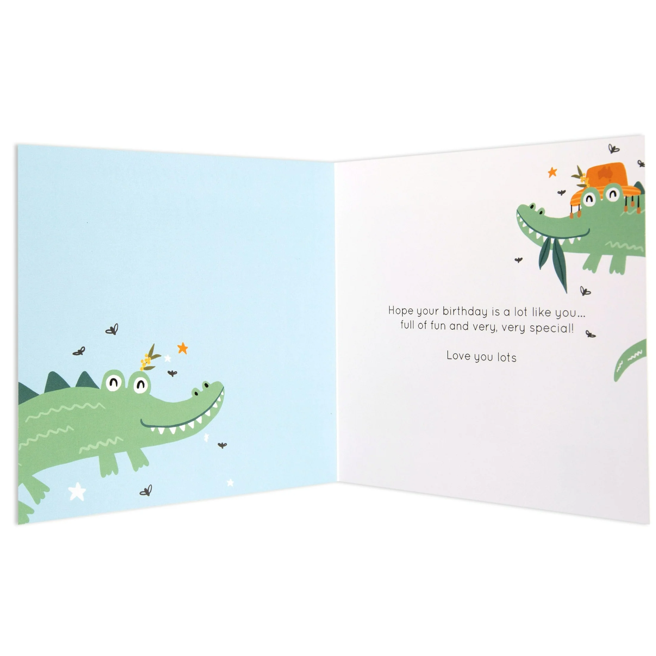Australian Spirit Bush Buddies Birthday Card For Son - Crocodile - Image 2