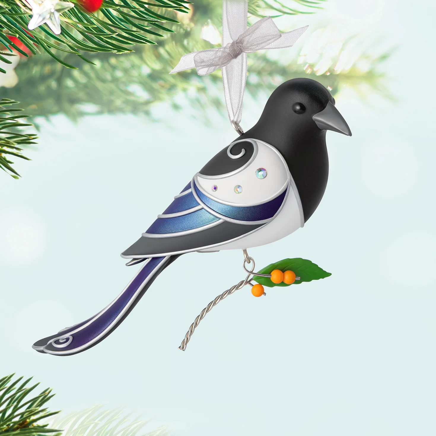The Beauty of Birds Black-Billed Magpie, 22nd in the Series  — 2026 Hallmark Keepsake Christmas Ornament - Image 2