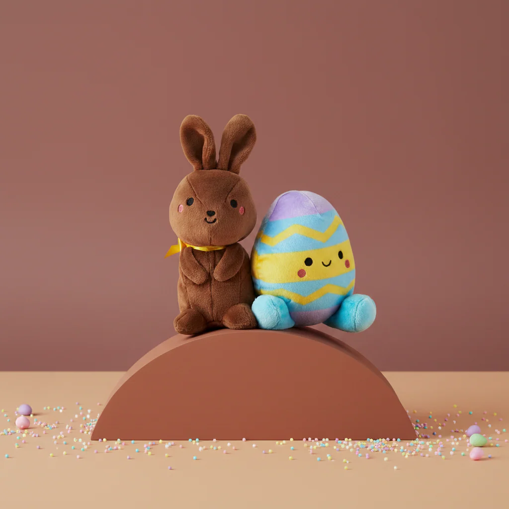 Chocolate Bunny & Easter Egg, Magnetic Plush Pair - Better Together - Image 4