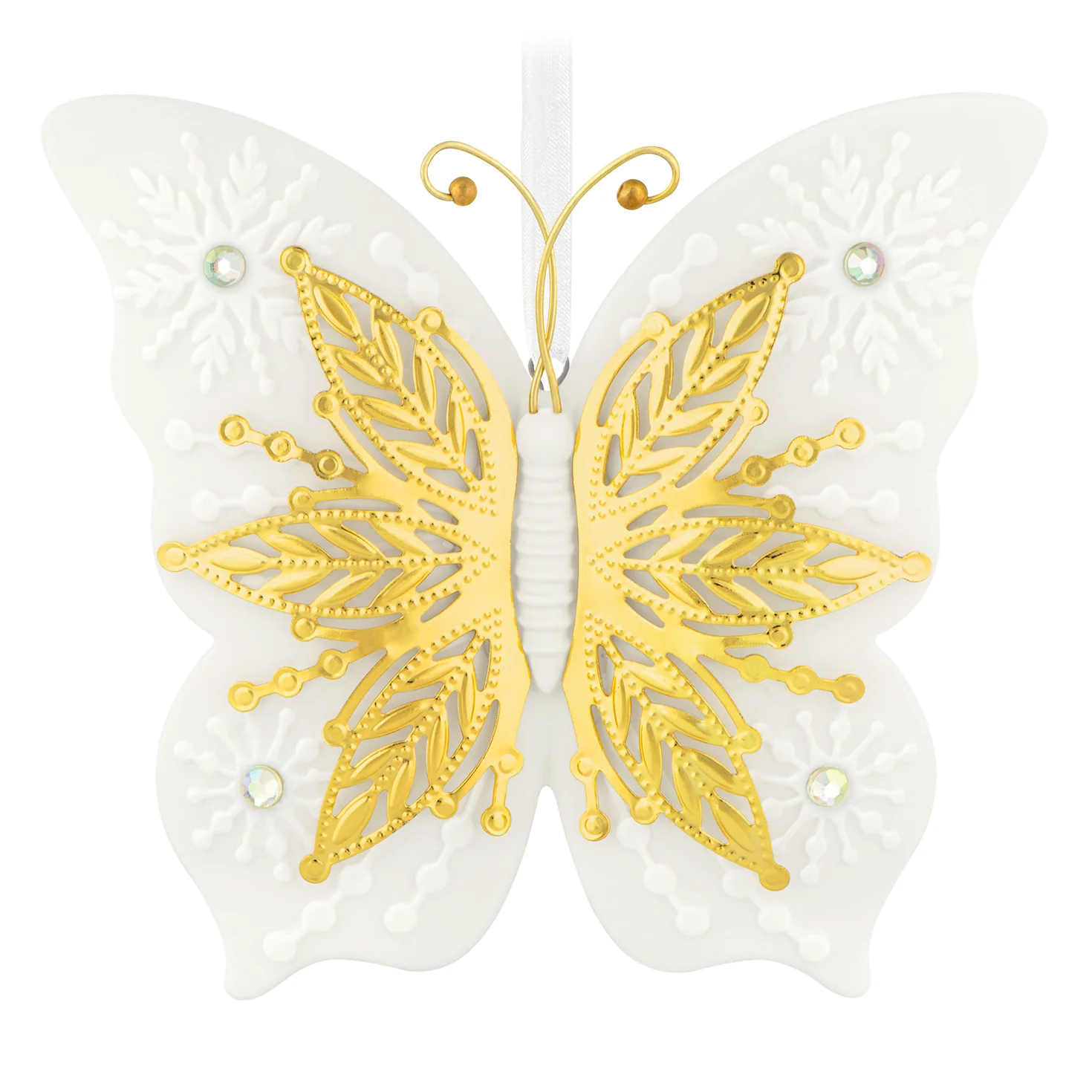 10th Anniversary Brilliant Butterflies, Porcelain and Metal — 2026 Hallmark Keepsake Christmas Ornament