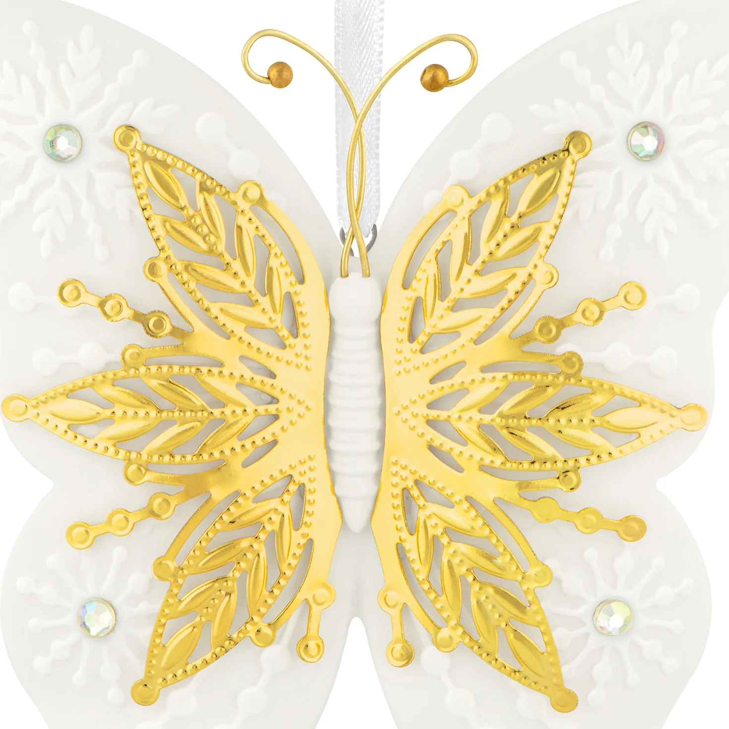 10th Anniversary Brilliant Butterflies, Porcelain and Metal — 2026 Hallmark Keepsake Christmas Ornament - Image 4