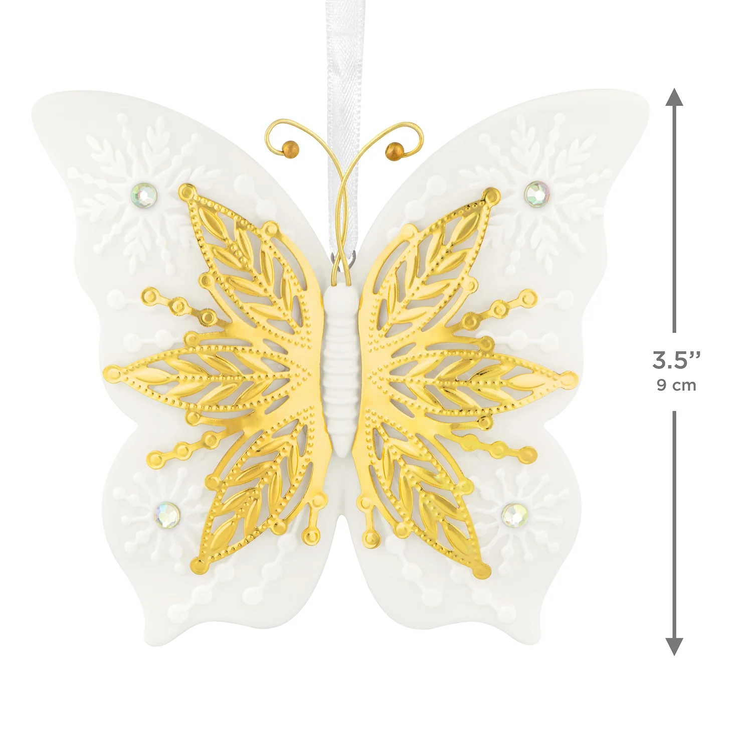 10th Anniversary Brilliant Butterflies, Porcelain and Metal — 2026 Hallmark Keepsake Christmas Ornament - Image 6