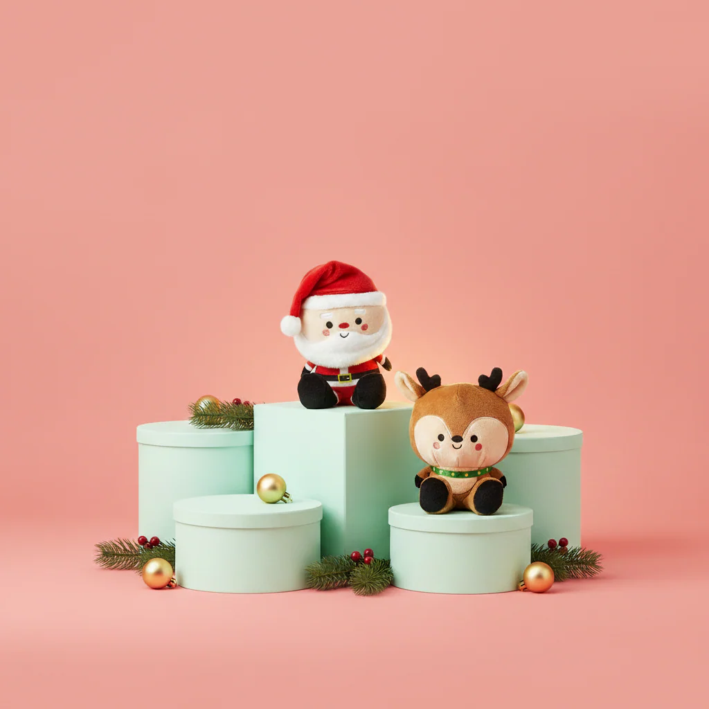 Better Together Santa and Reindeer Magnetic Plush Pair, 5.75",