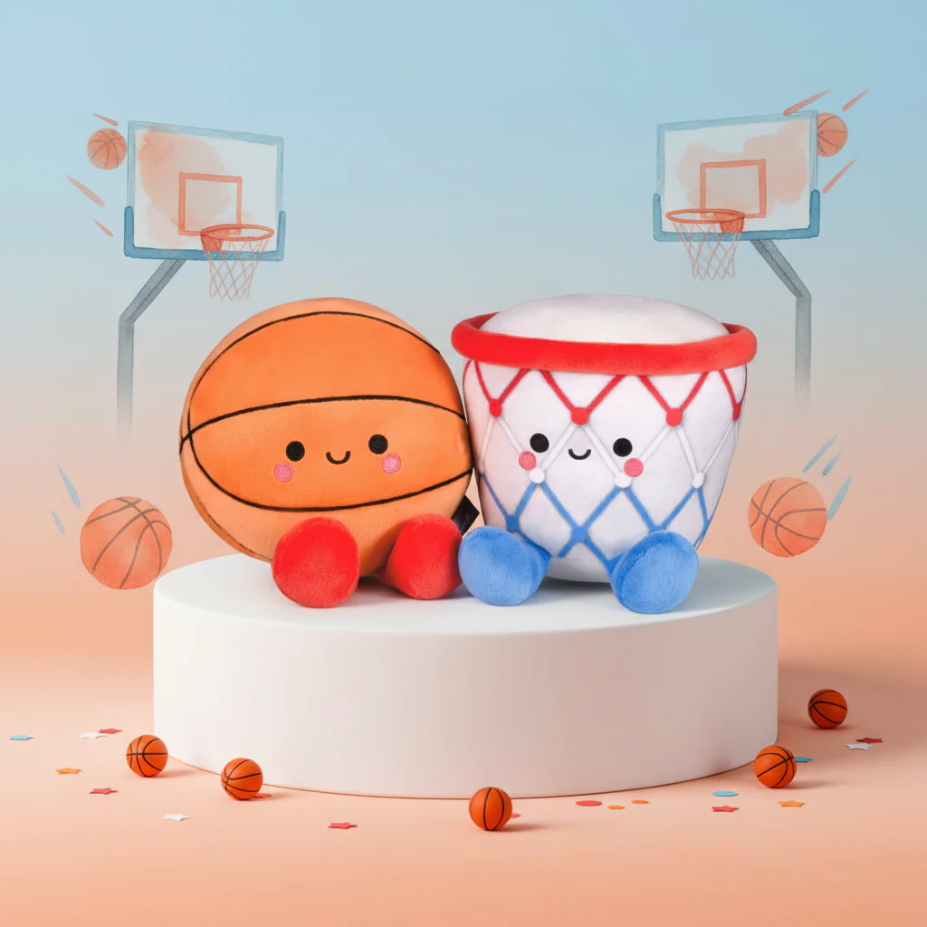 Better Together Basketball and Hoop Magnetic Plush Pair, 6" H - Image 9