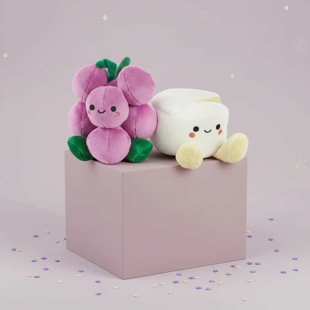 Grapes & Brie, Magnetic Plush Pair - Better Together