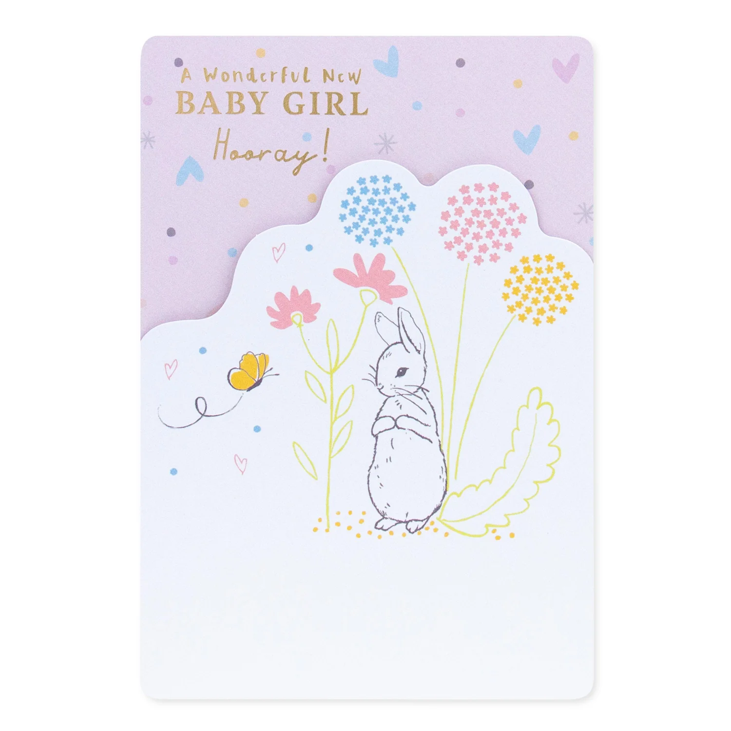 Connections from Hallmark Birth of Baby Girl Card - Cute Rabbit