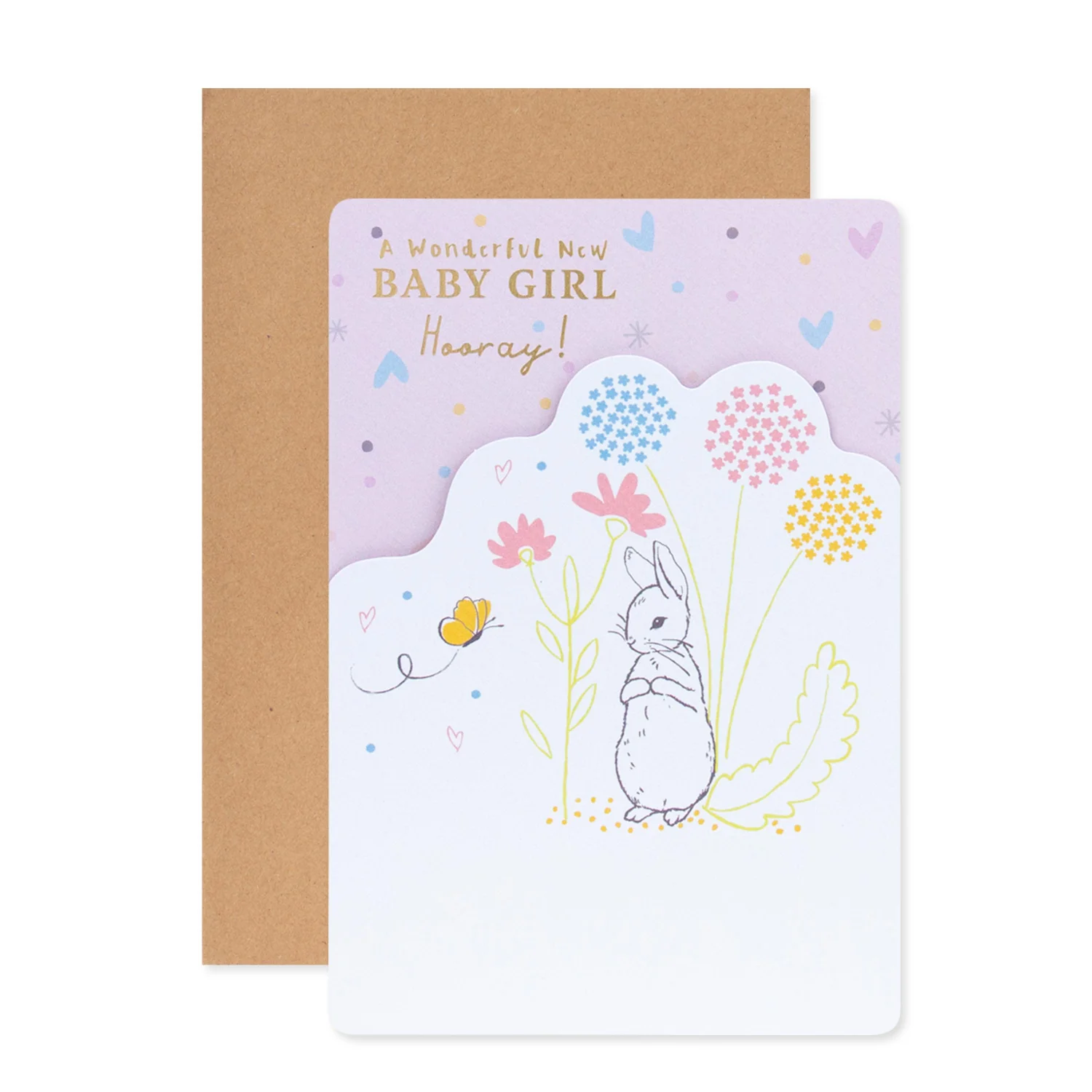 Connections from Hallmark Birth of Baby Girl Card - Cute Rabbit - Image 3