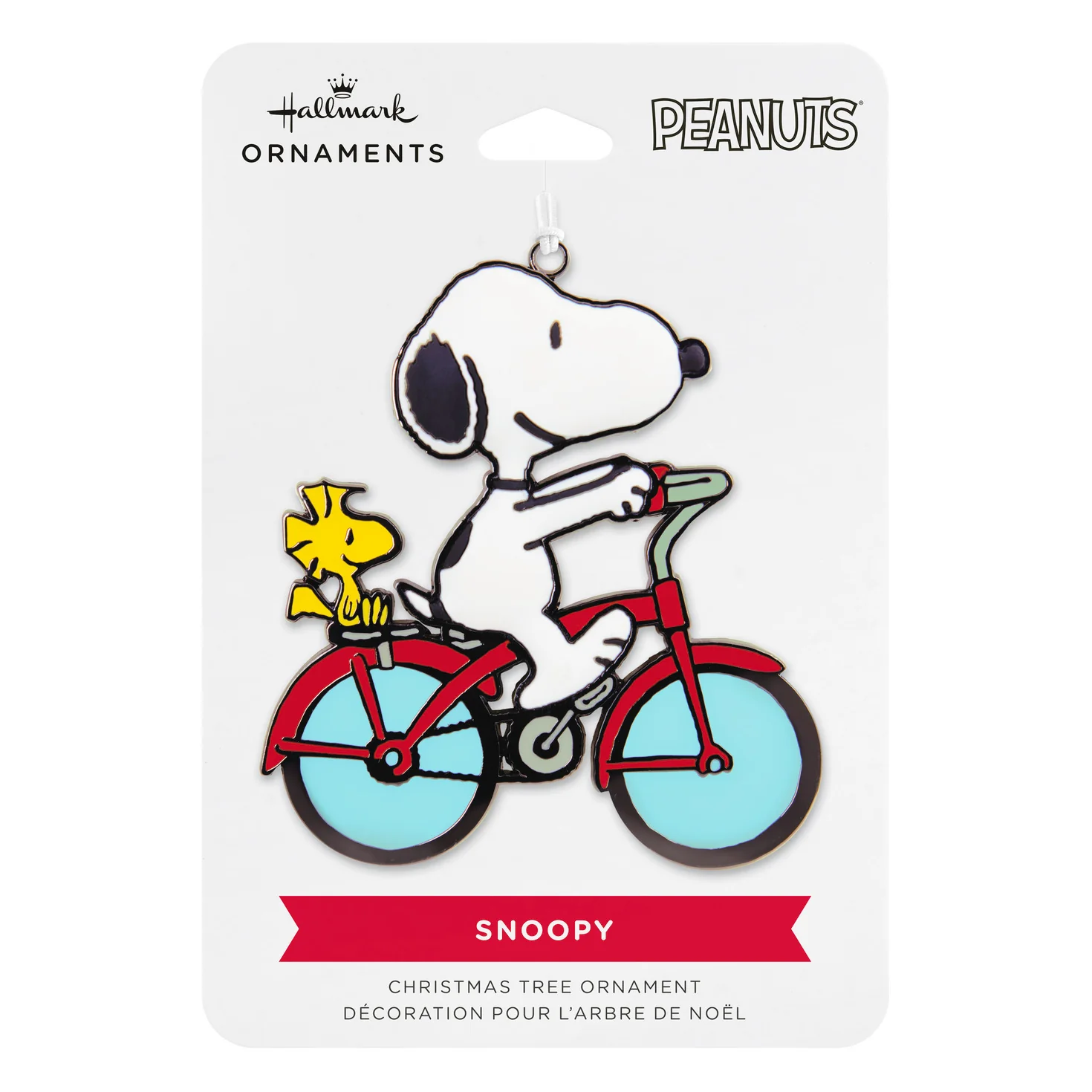 Peanuts® Snoopy and Woodstock on Bicycle With Dimension — Hallmark Christmas Ornament - Image 5