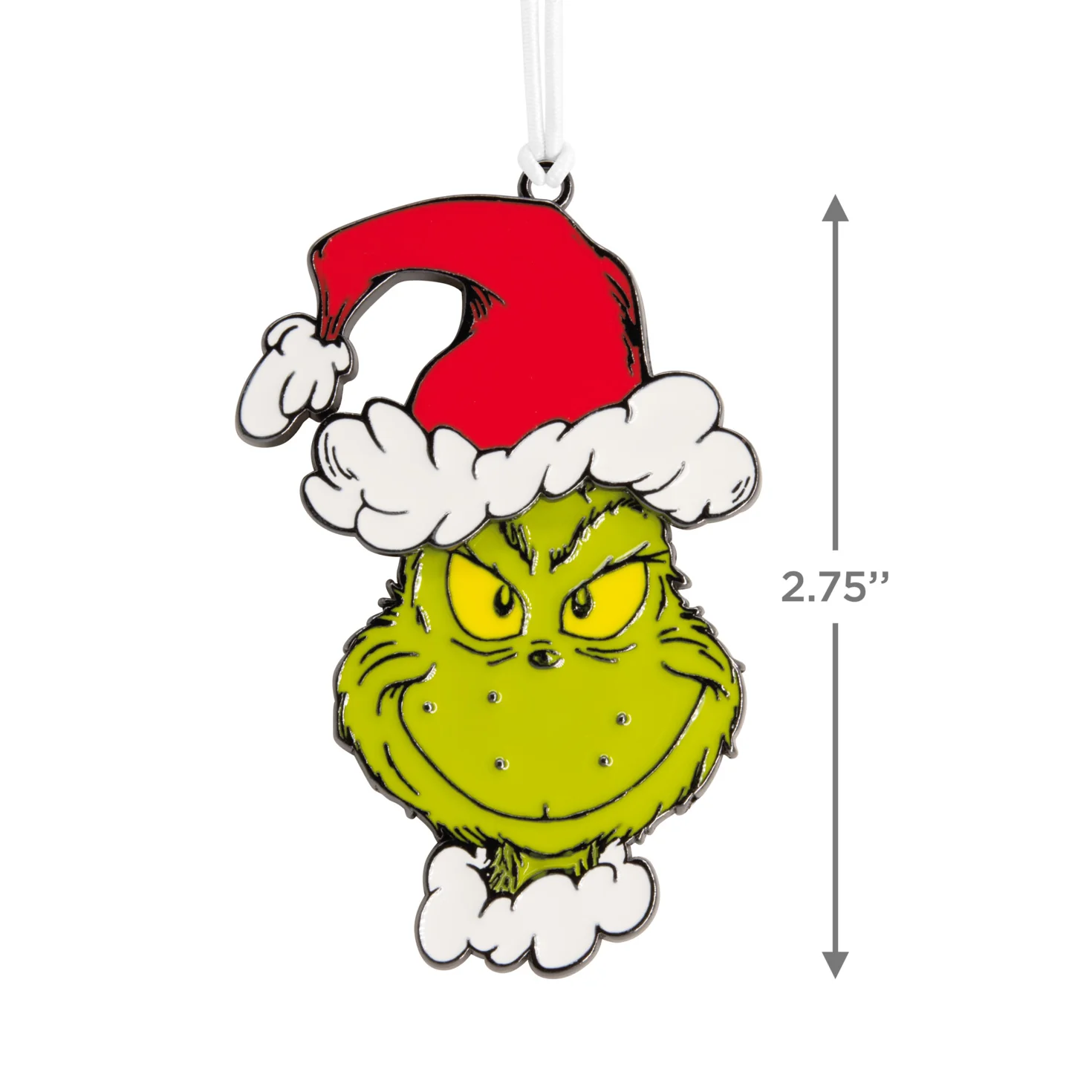 Hallmark Christmas Ornament - Dr. Seuss's How the Grinch Stole Christmas! Grinch in Santa Hat Moving Metal - Image 3