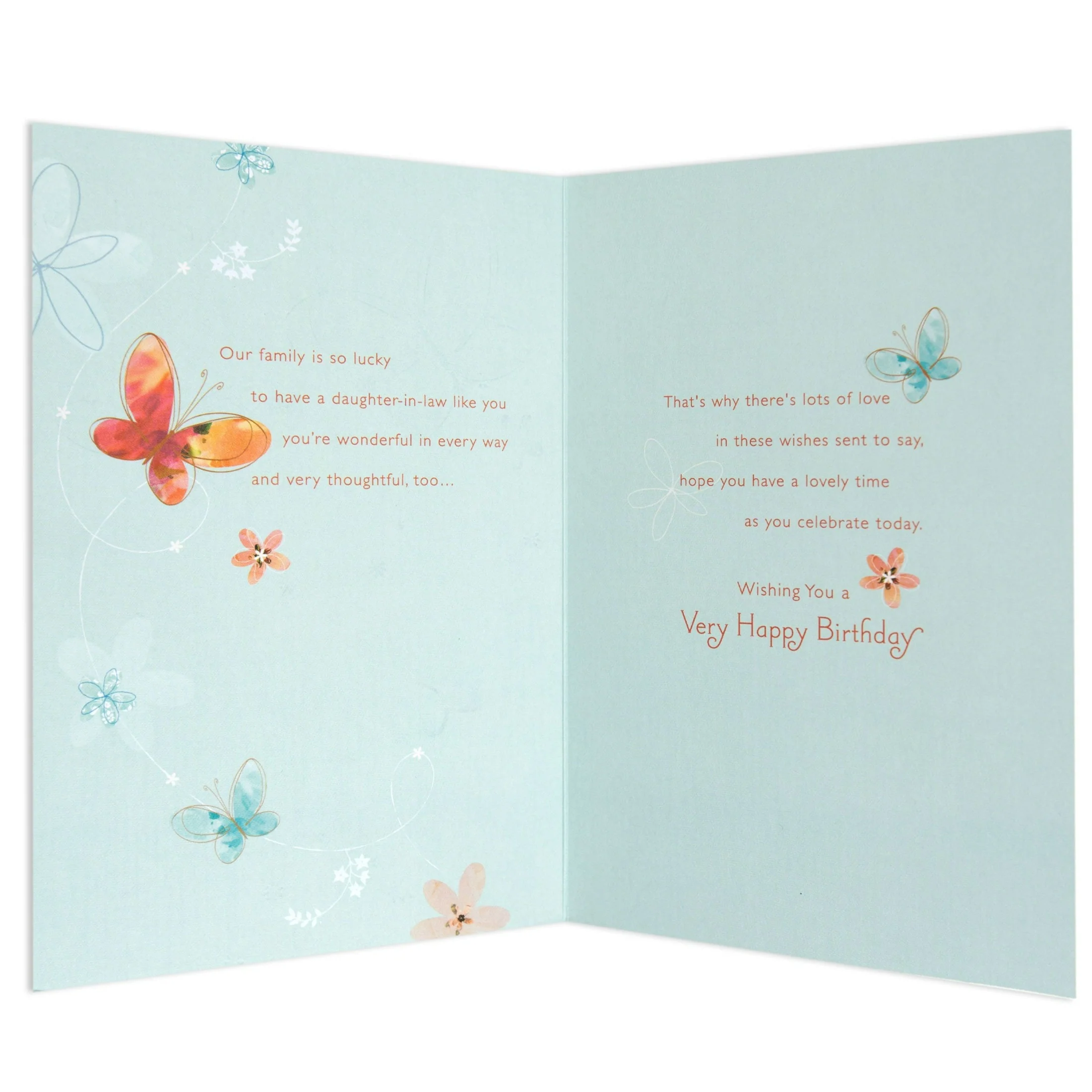 Colourful Butterflies Sweet Daughter-in-Law Birthday Card - Image 2