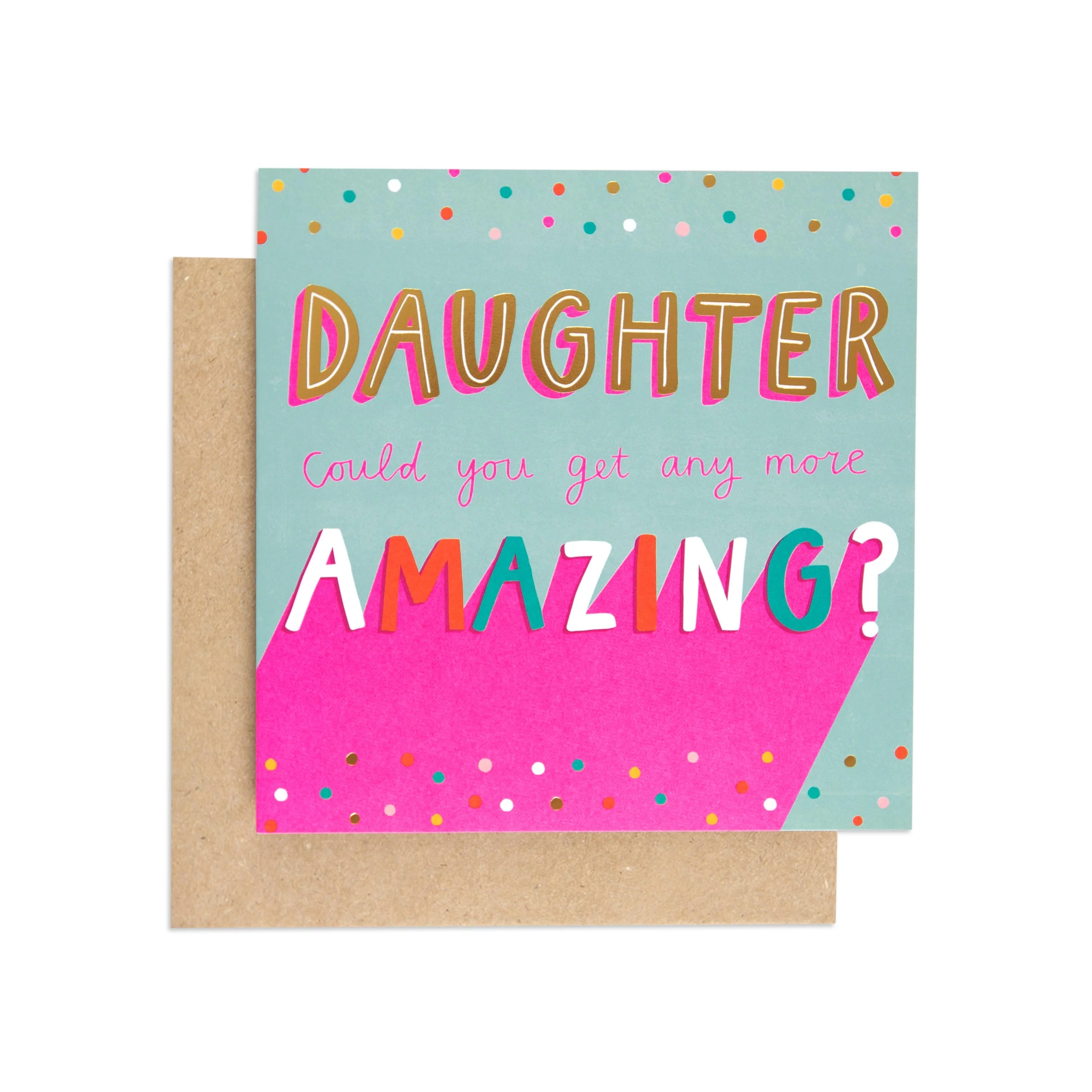 Bright Colourful Confetti Daughter Birthday Card - Image 3