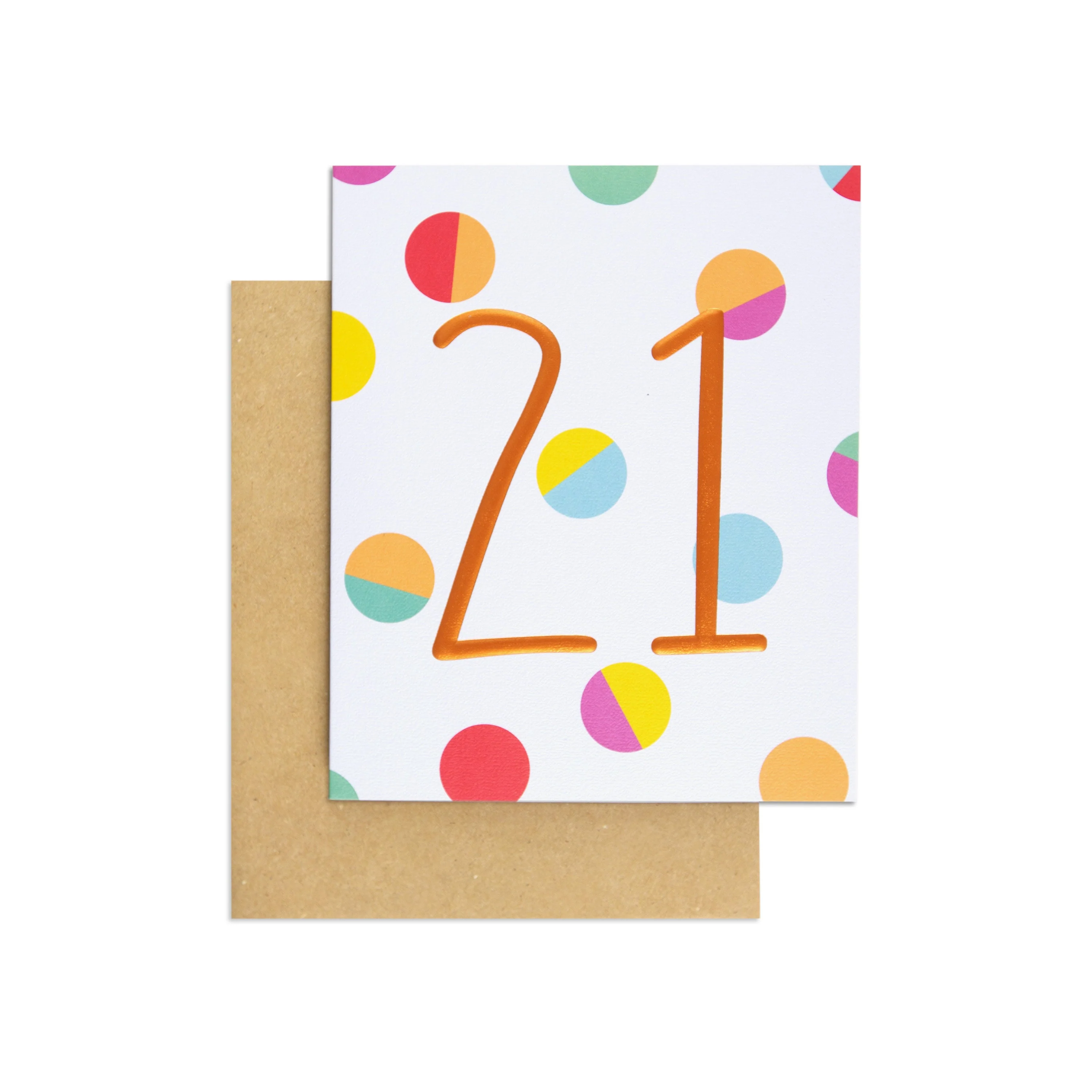 Colourful Polka Dot Contemporary 21st Birthday Card - Image 3