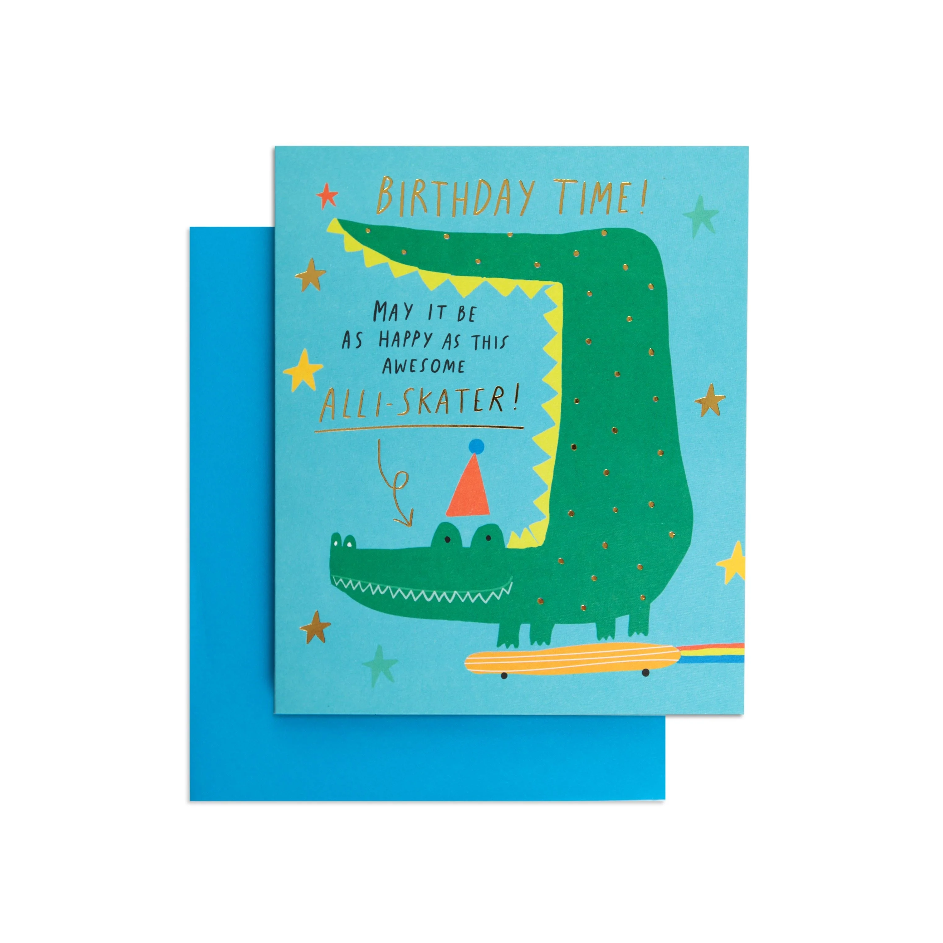 Cool Skateboard Alligator Birthday Card - Image 3