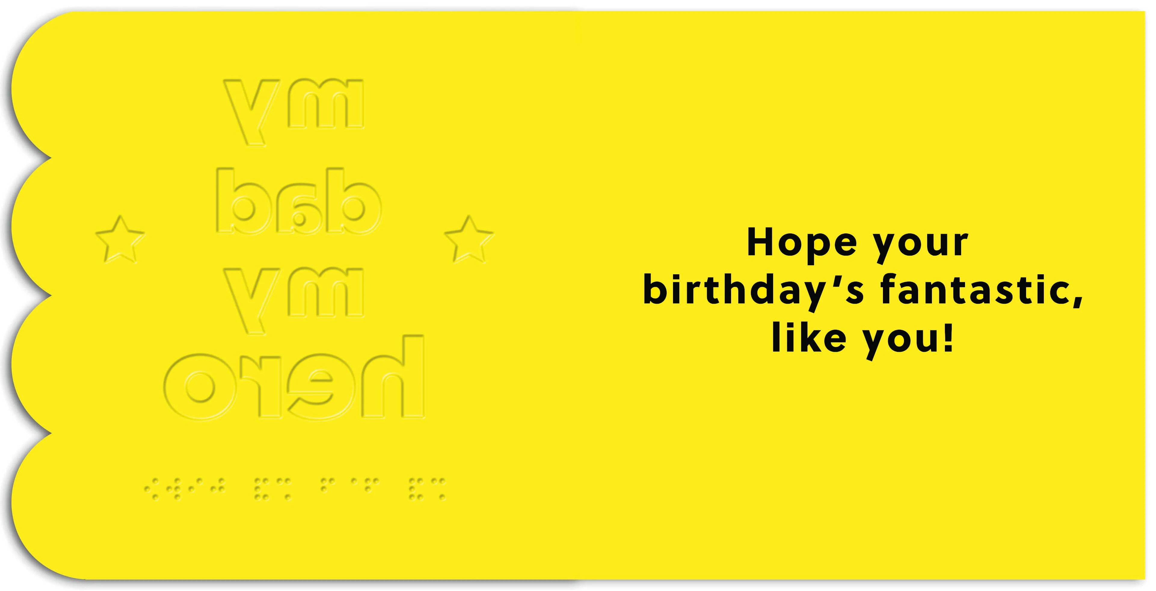 Hallmark x Guide Dogs Braille Birthday Card For Dad - My Hero! - Image 2