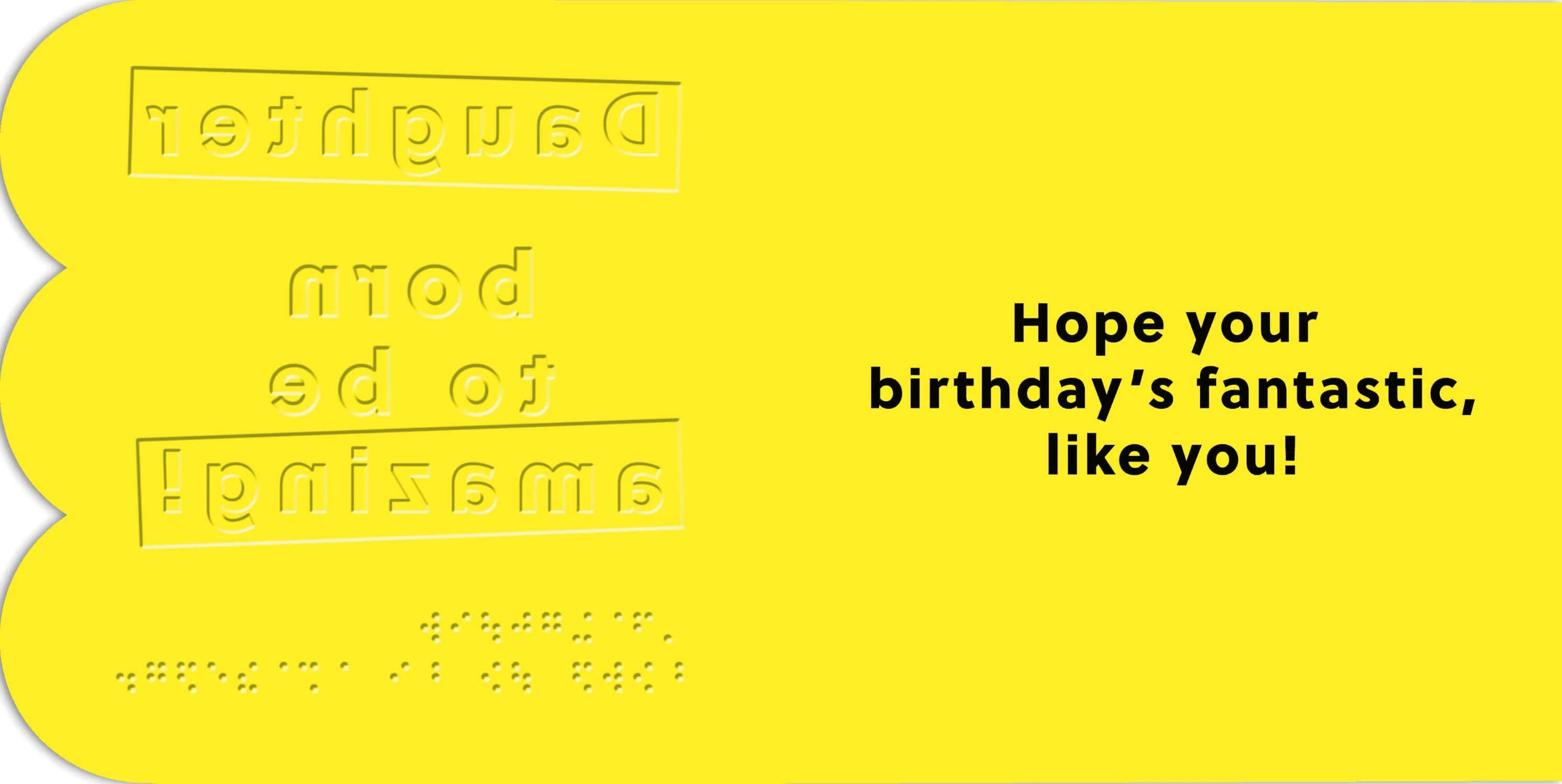 Hallmark x Guide Dogs Braille Birthday Card - Daughter – Born To Be Amazing! - Image 2