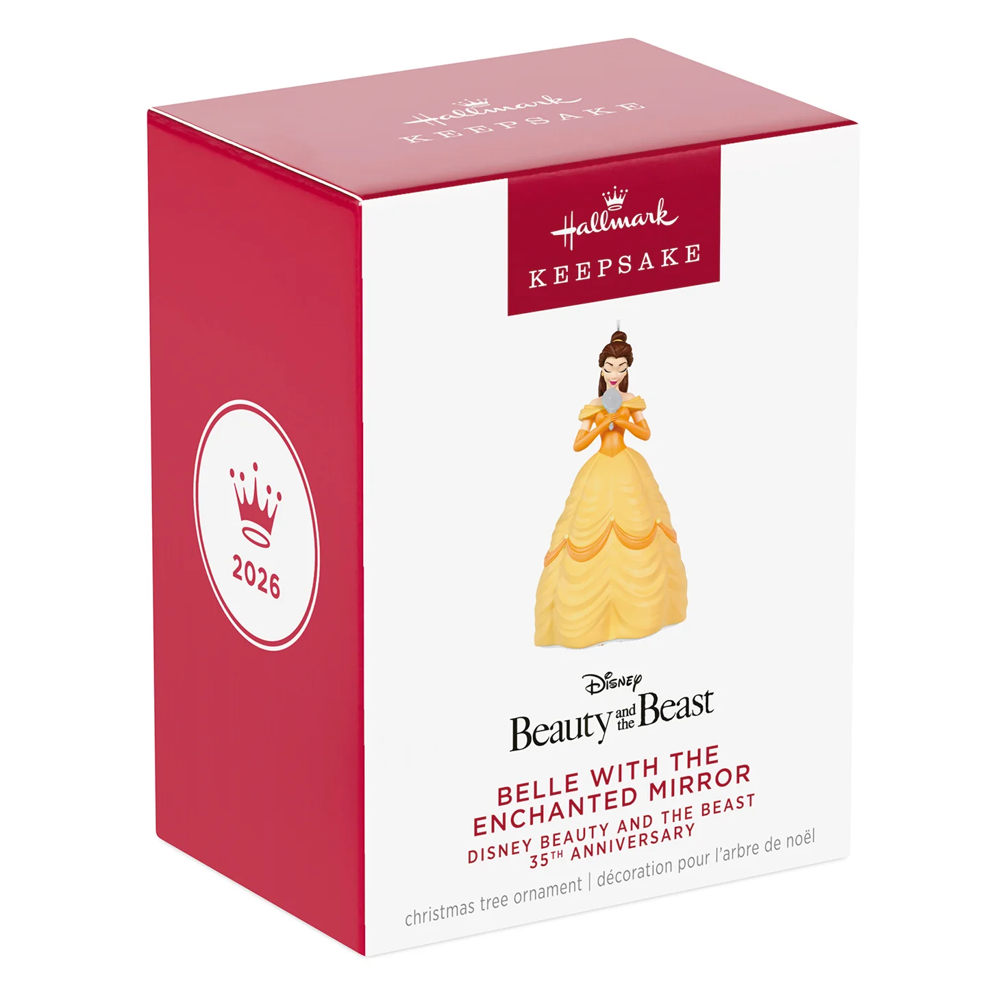 Disney Beauty and the Beast 35th Anniversary Belle With the Enchanted Mirror — 2026 Hallmark Keepsake Christmas Ornament - Image 7