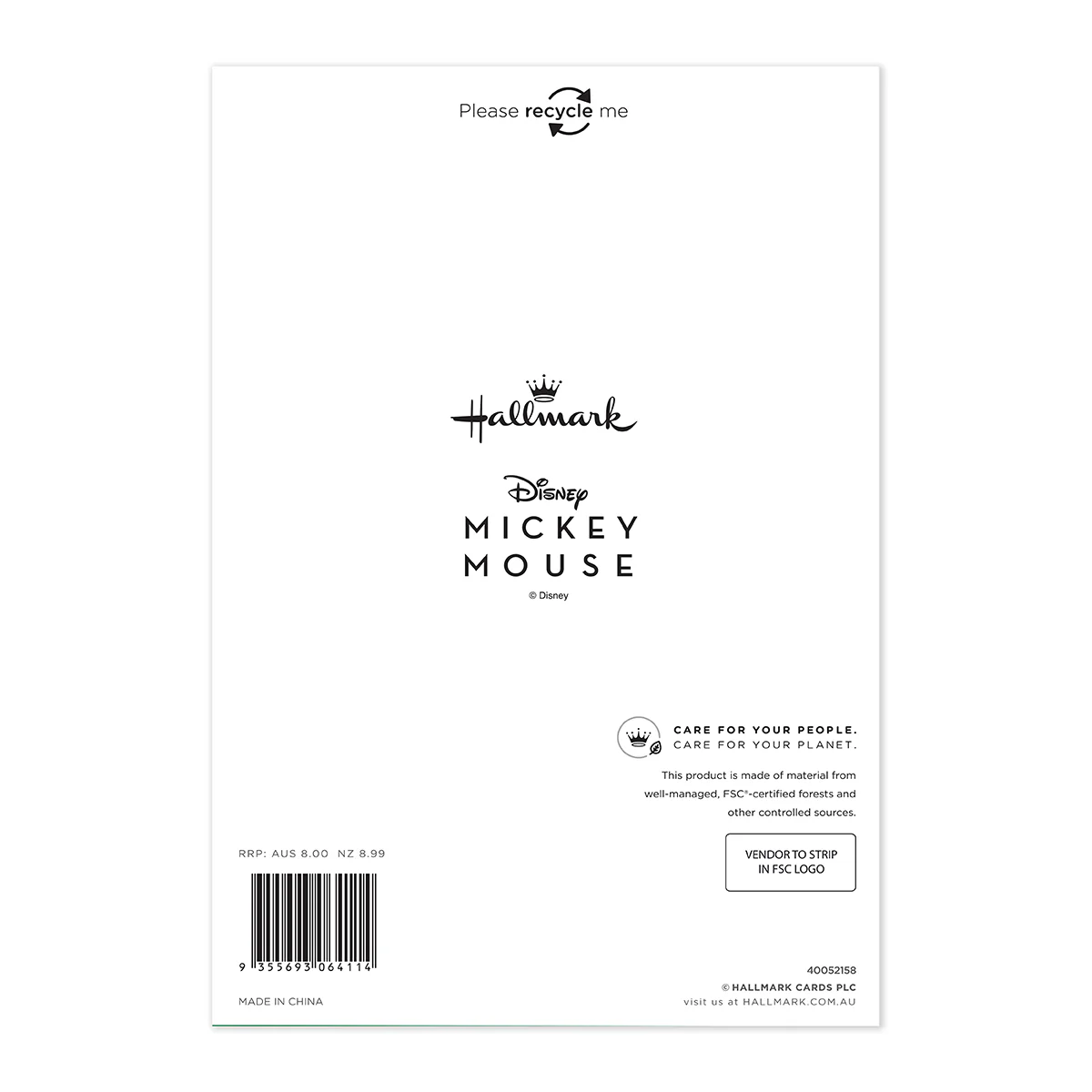 Hallmark Disney Mickey Mouse Valentine's Day Card - For My Husband - Image 4