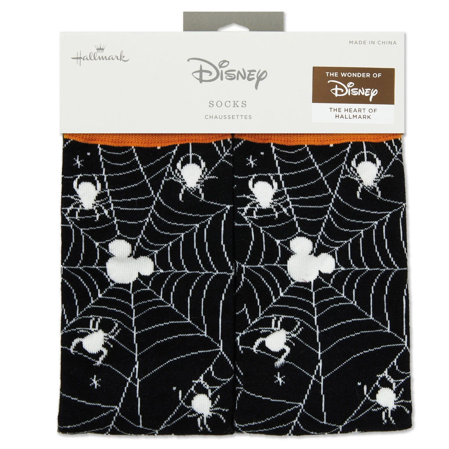 Disney Mickey Glow in the Dark Spider Web Crew Socks - Image 4