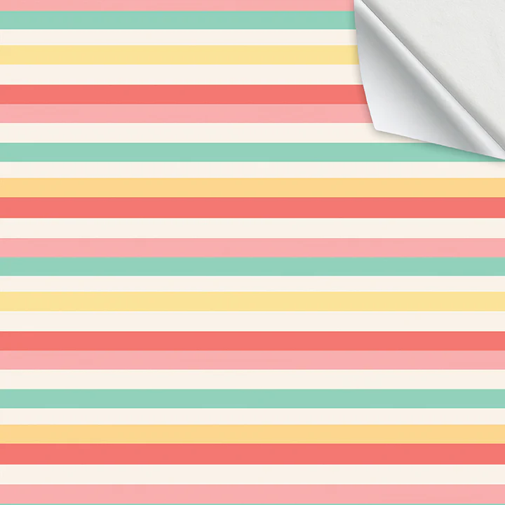 Hallmark Flat Wrapping Paper - Pastel Stripes - Image 2