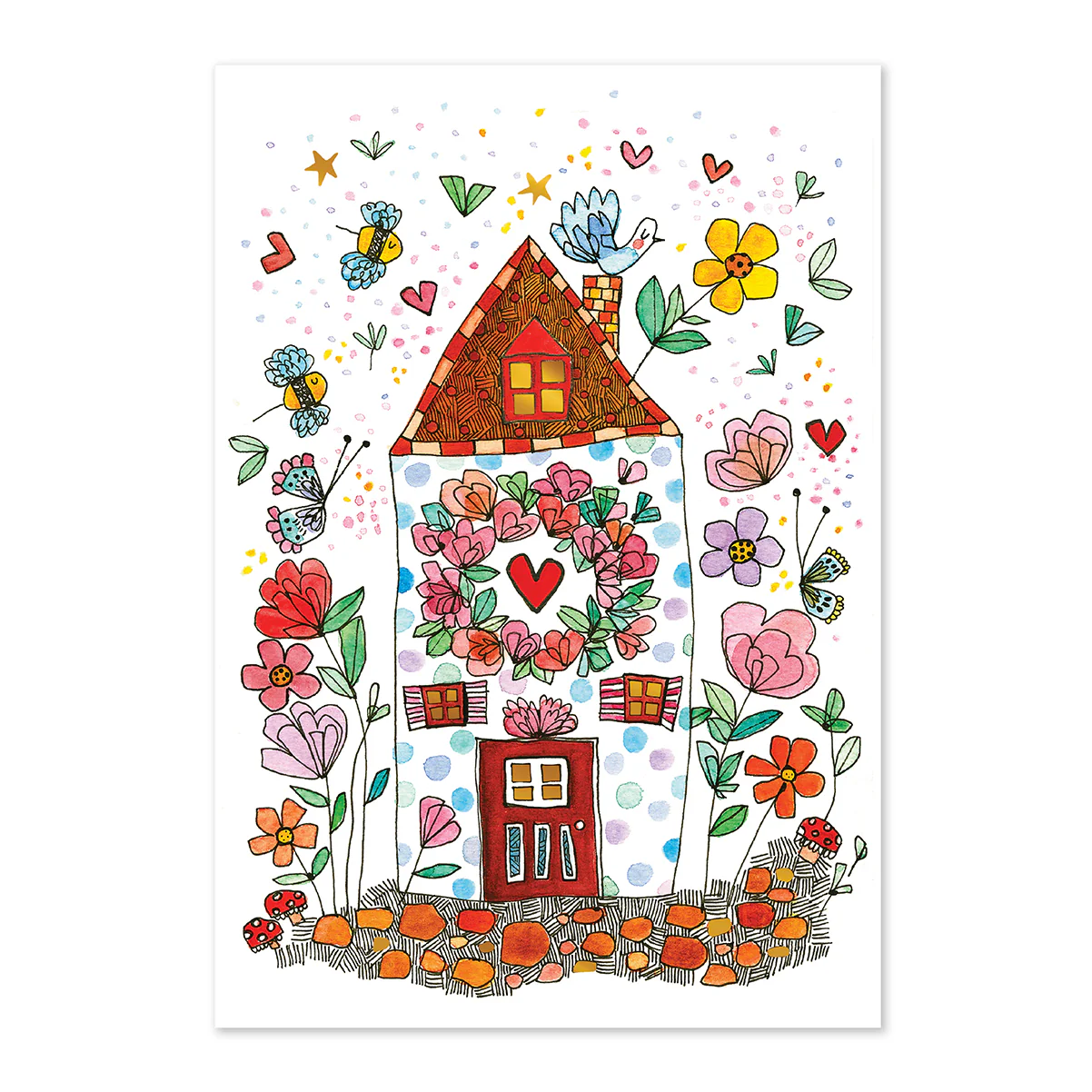 Hallmark x Love, Meredith Greeting Card - Colourful House