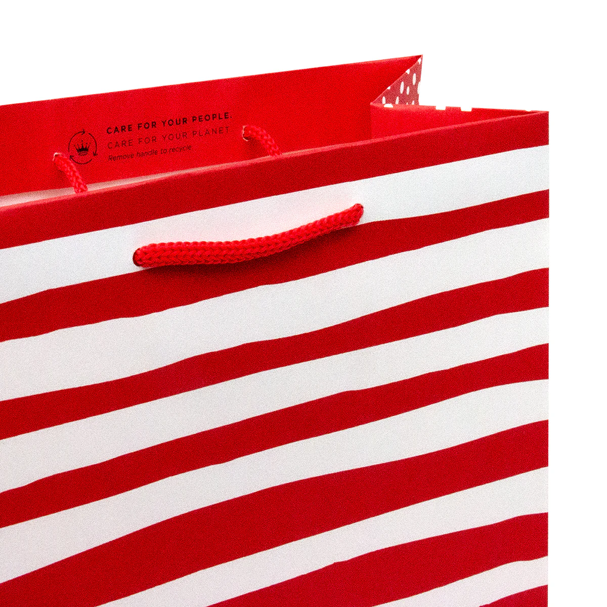 Hallmark Medium Gift Bag - Red & White Strip - Image 3