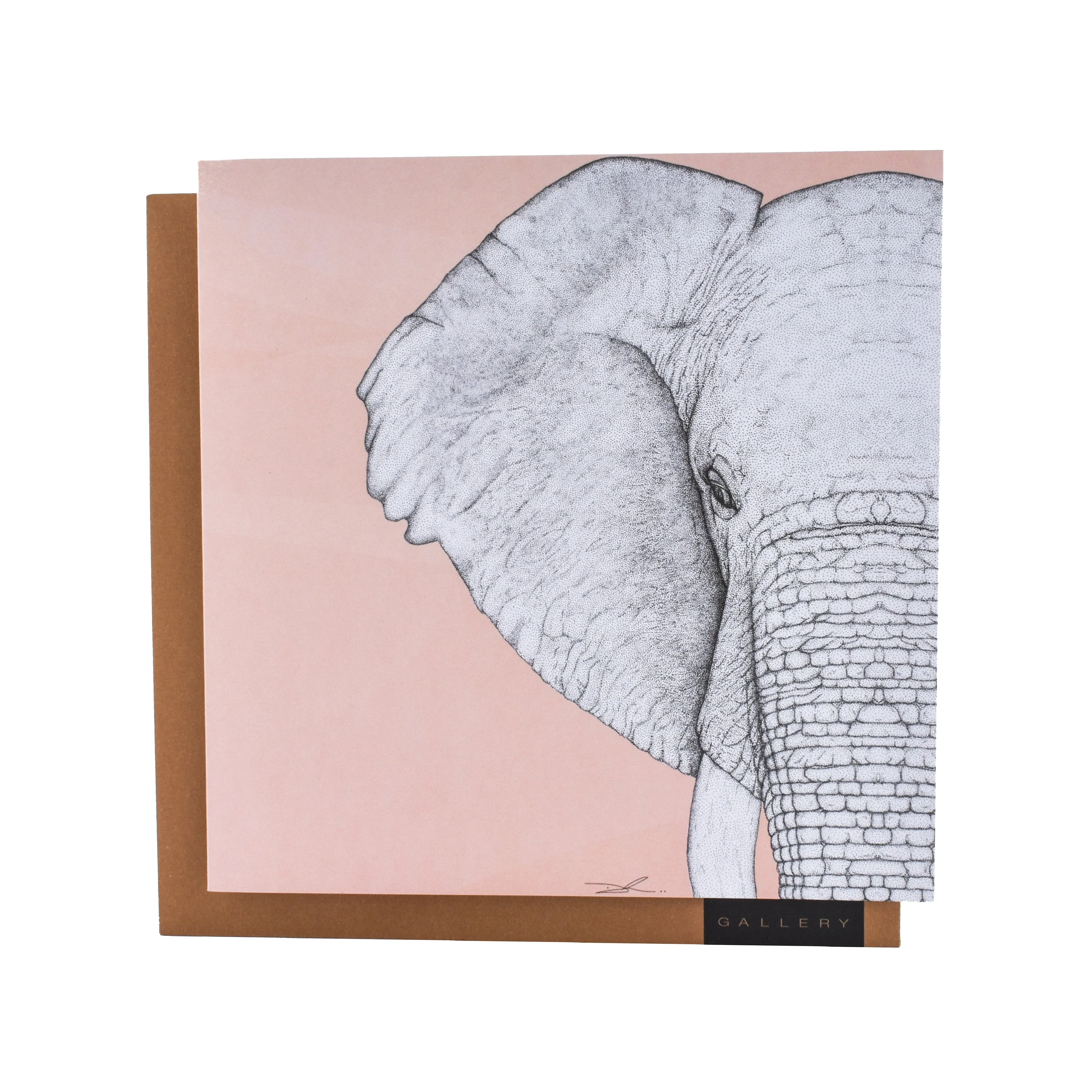 Elephant by Dots by Donna Blank Card - Image 3