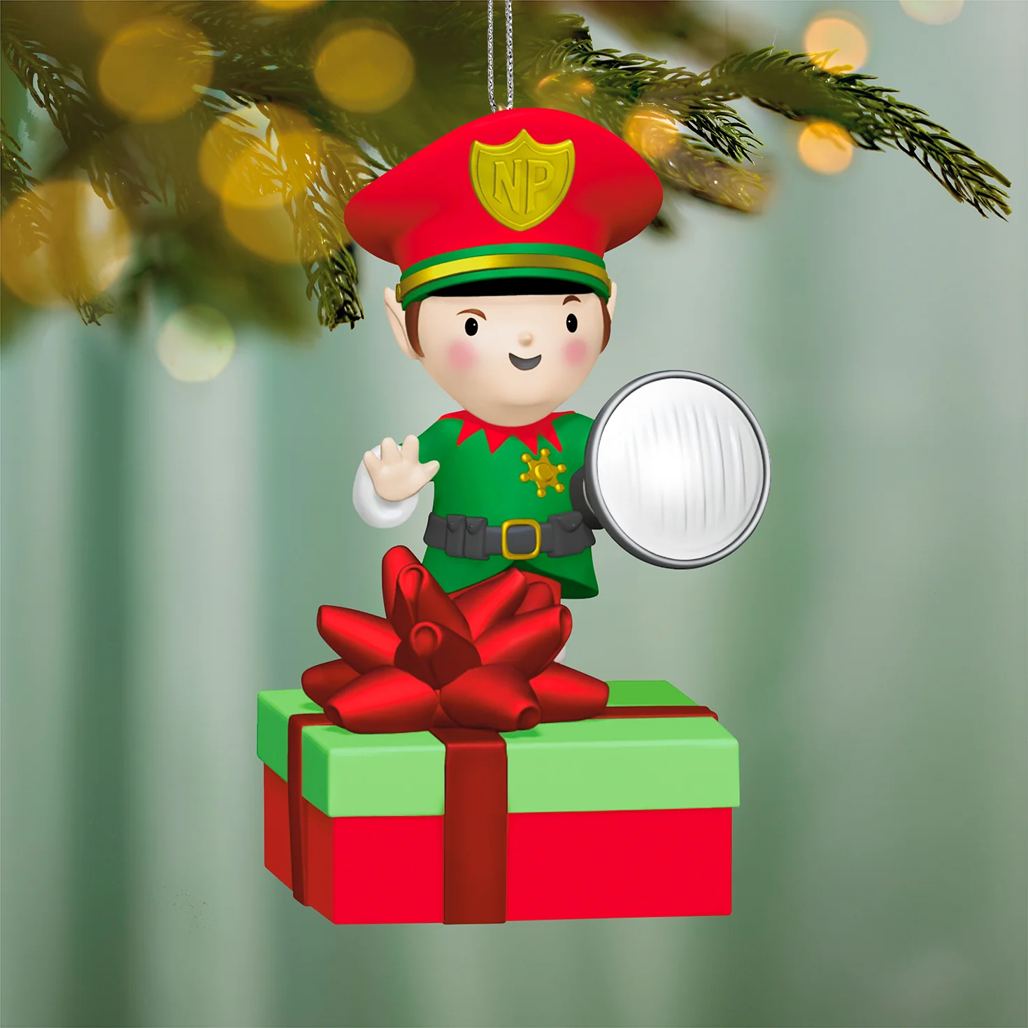 Elf Security Peekbuster With Motion-Activated Sound and Light — 2026 Hallmark Keepsake Christmas Ornament - Image 2