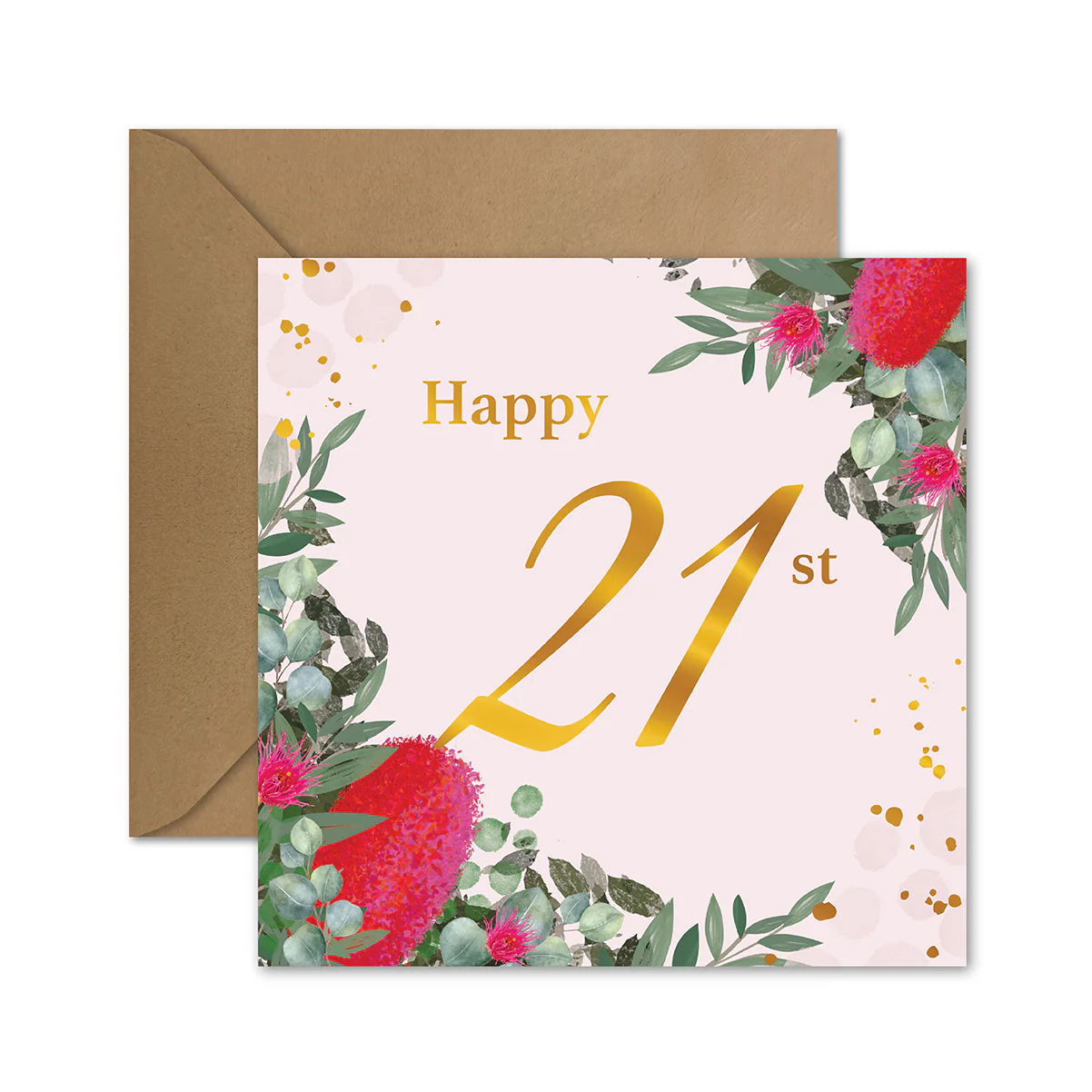 Hallmark 21st Birthday Card - Australian Flora
