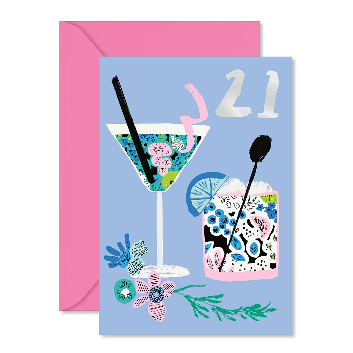 Hallmark 21st Birthday Card - Contemporary Cocktails - Image 3