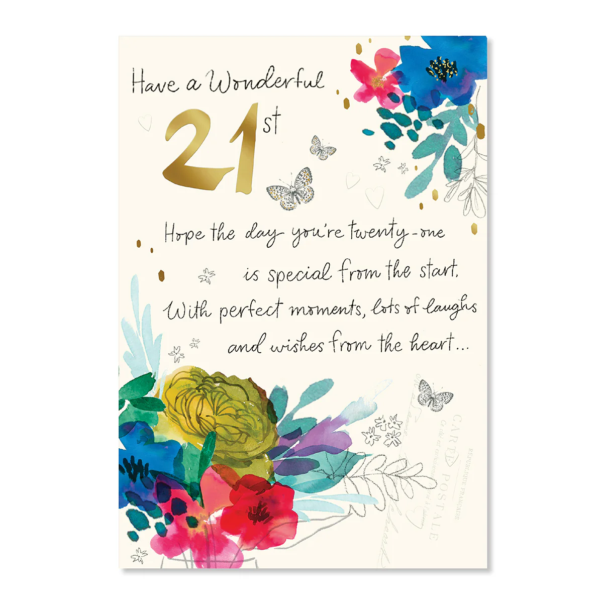 Hallmark 21st Birthday Card - Colourful Bouquet