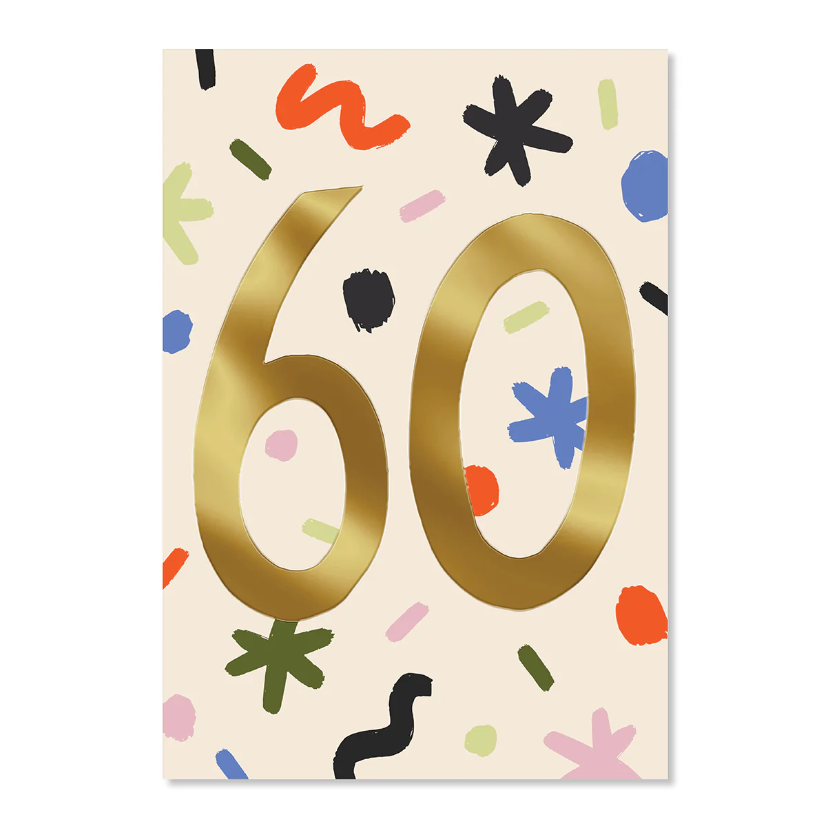 Hallmark 60th Birthday Card - Colourful Confetti - Image 3