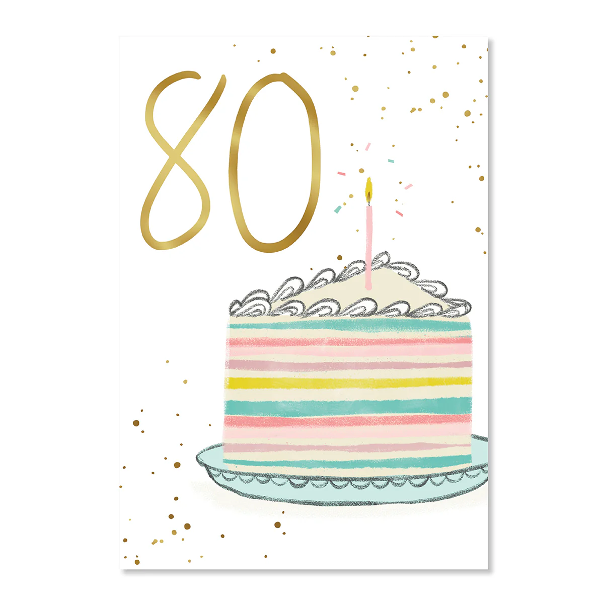 Hallmark 80th Birthday Card - Colourful Cake - Image 3