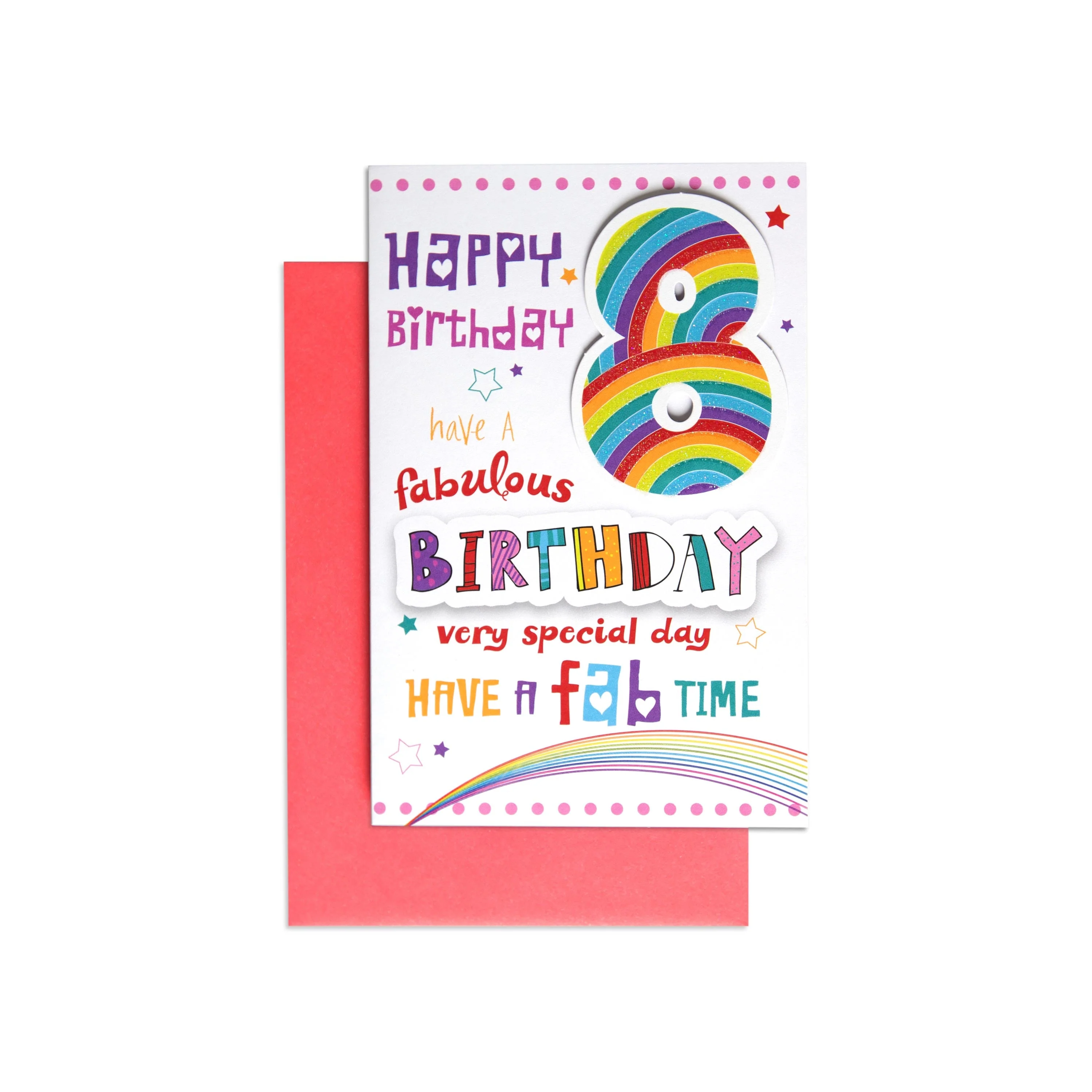 Fabulous & Colourful 8th Birthday Card - Image 3
