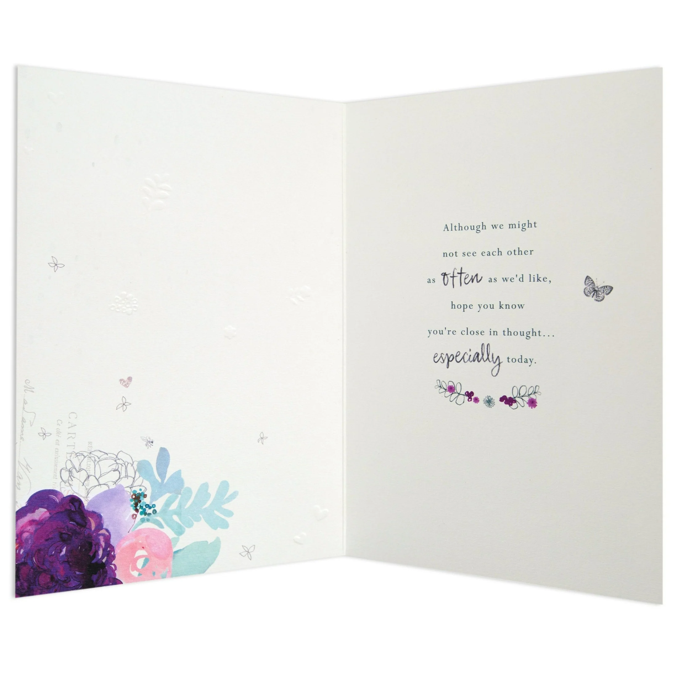 Far Away But Not Far Apart Colourful Floral Birthday Card - Image 2